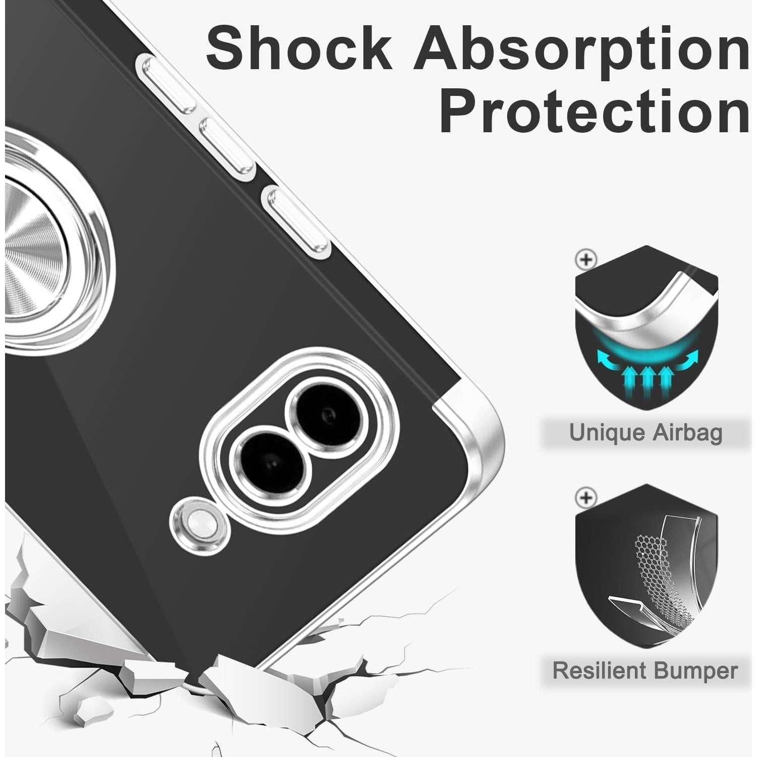 Funda Tnarru para Google Pixel 9A Plata con Soporte Magnético