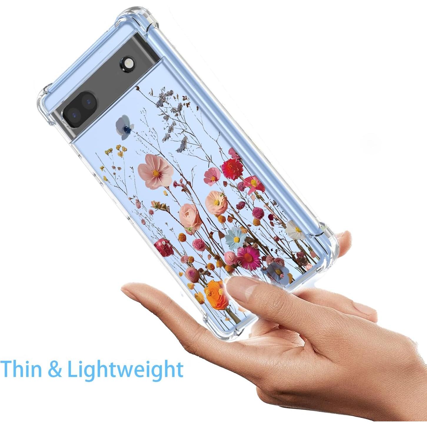 Funda Floral Google Pixel 6A TPU Transparente Antigolpes