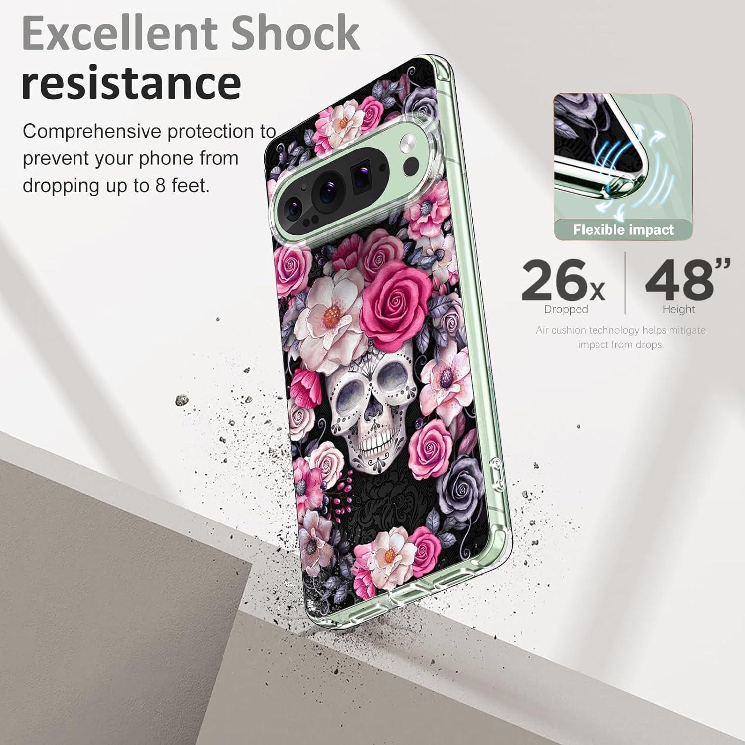 Funda Protectora Gxmeuie para Google Pixel 9 Pro XL Floral TPU