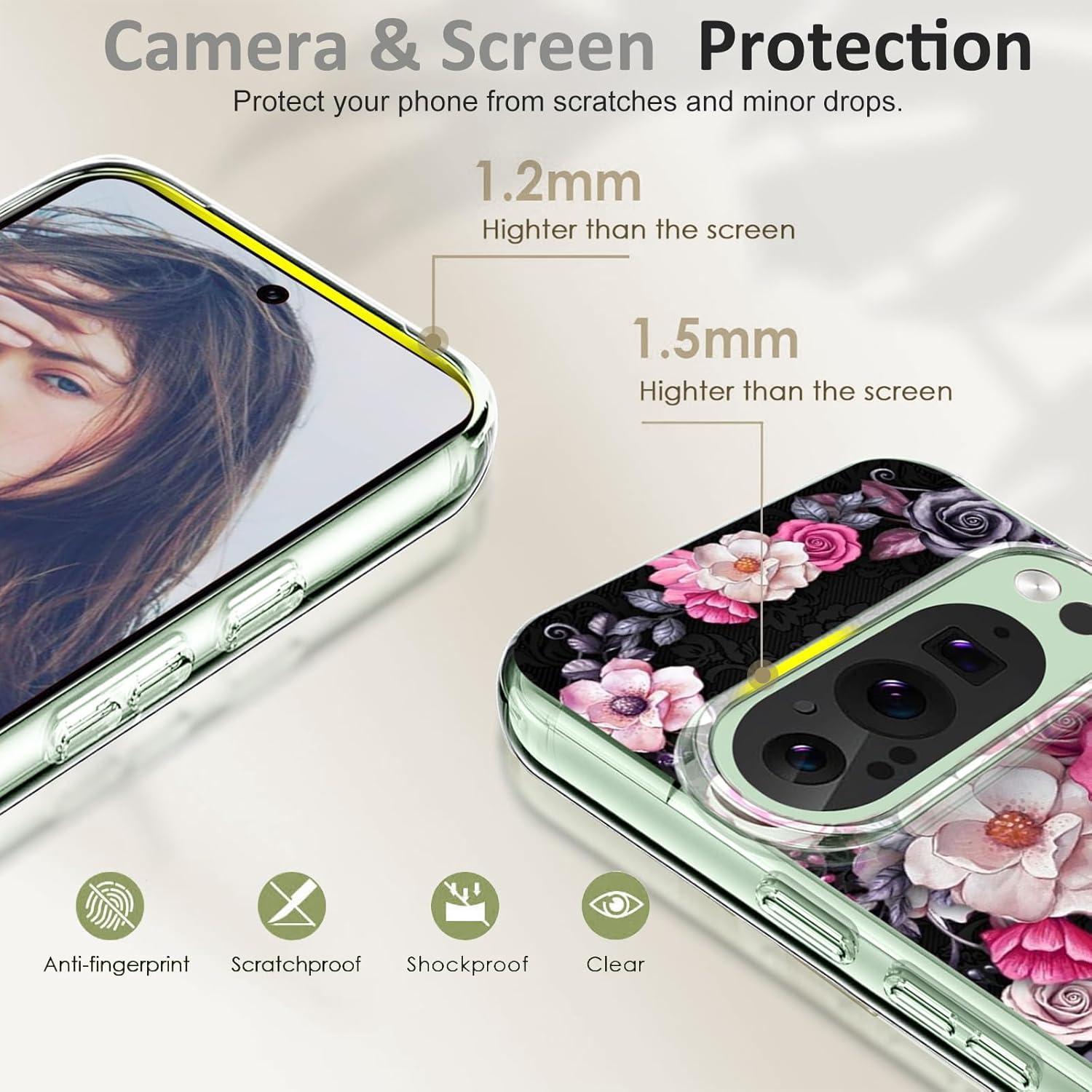 Funda Protectora Gxmeuie para Google Pixel 9 Pro XL Floral TPU