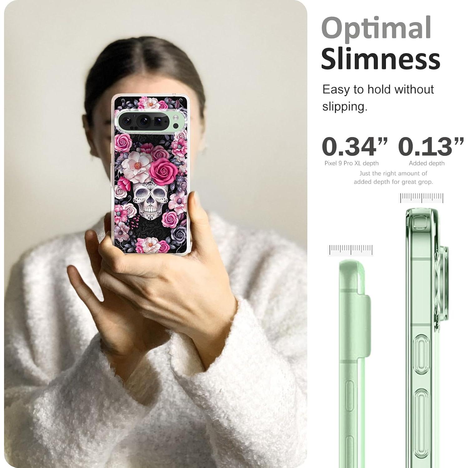 Funda Protectora Gxmeuie para Google Pixel 9 Pro XL Floral TPU