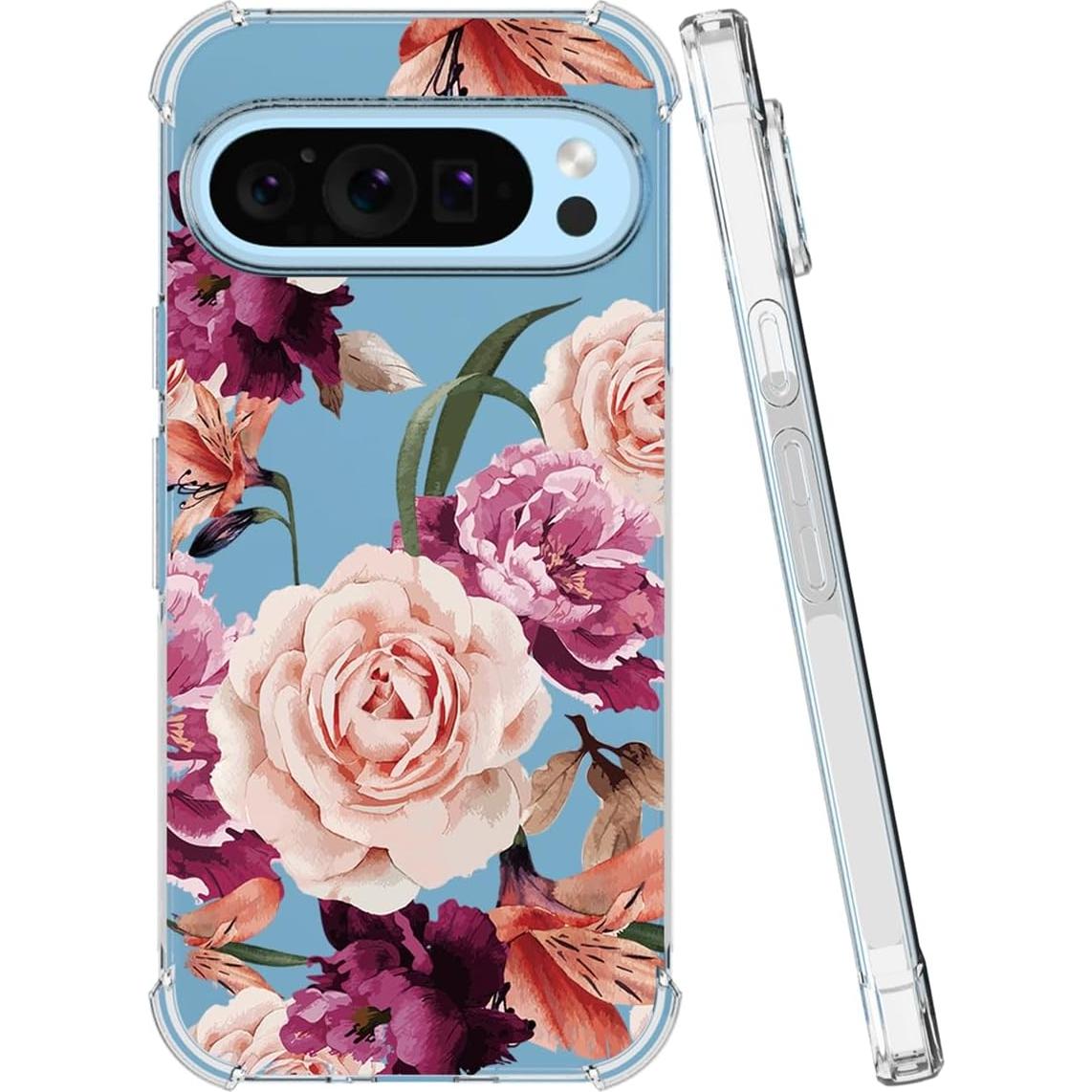Funda Protectora TPU Floral para Google Pixel 9 y 9 Pro