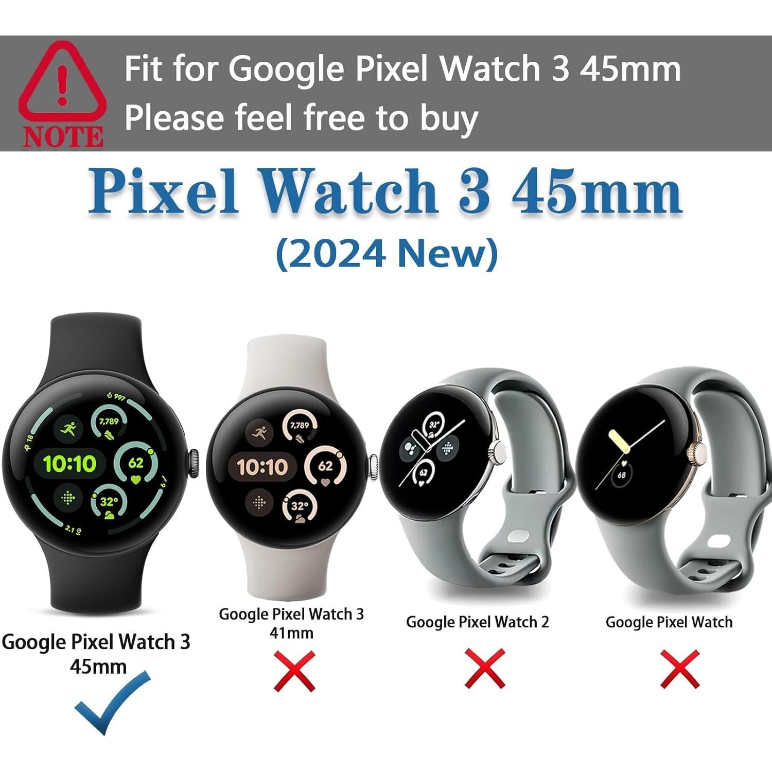 Funda Protectora para Google Pixel Watch 3 45mm Dorado