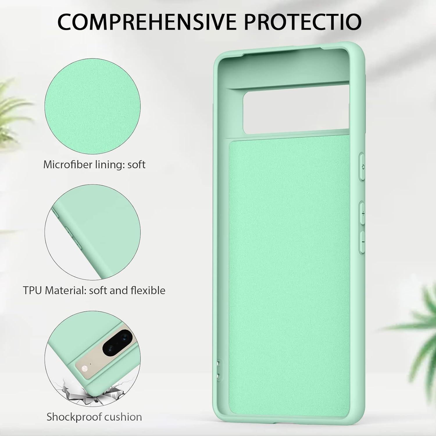 Funda de Silicona Amzpas para Google Pixel 8 - Menta