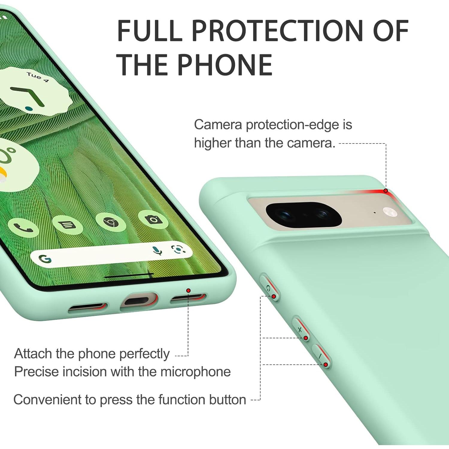 Funda de Silicona Amzpas para Google Pixel 8 - Menta