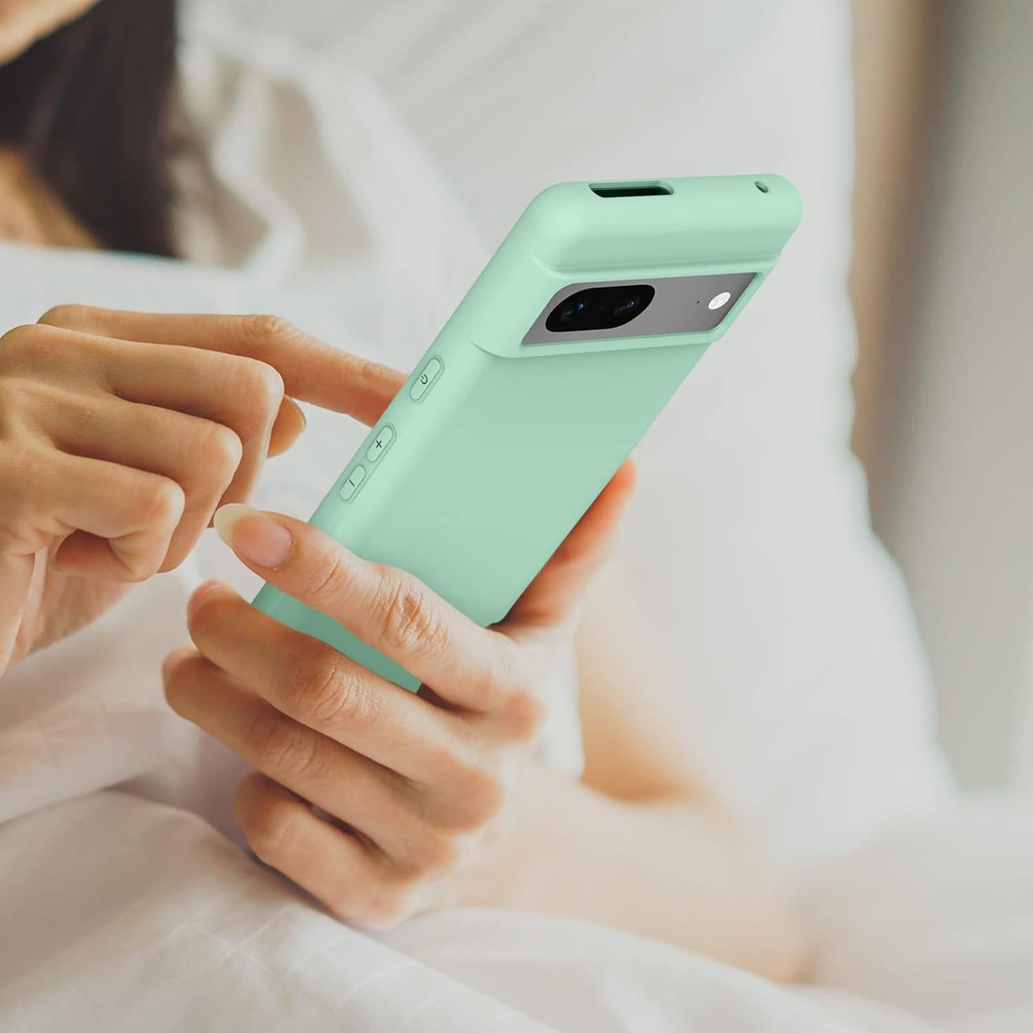 Funda de Silicona Amzpas para Google Pixel 8 - Menta