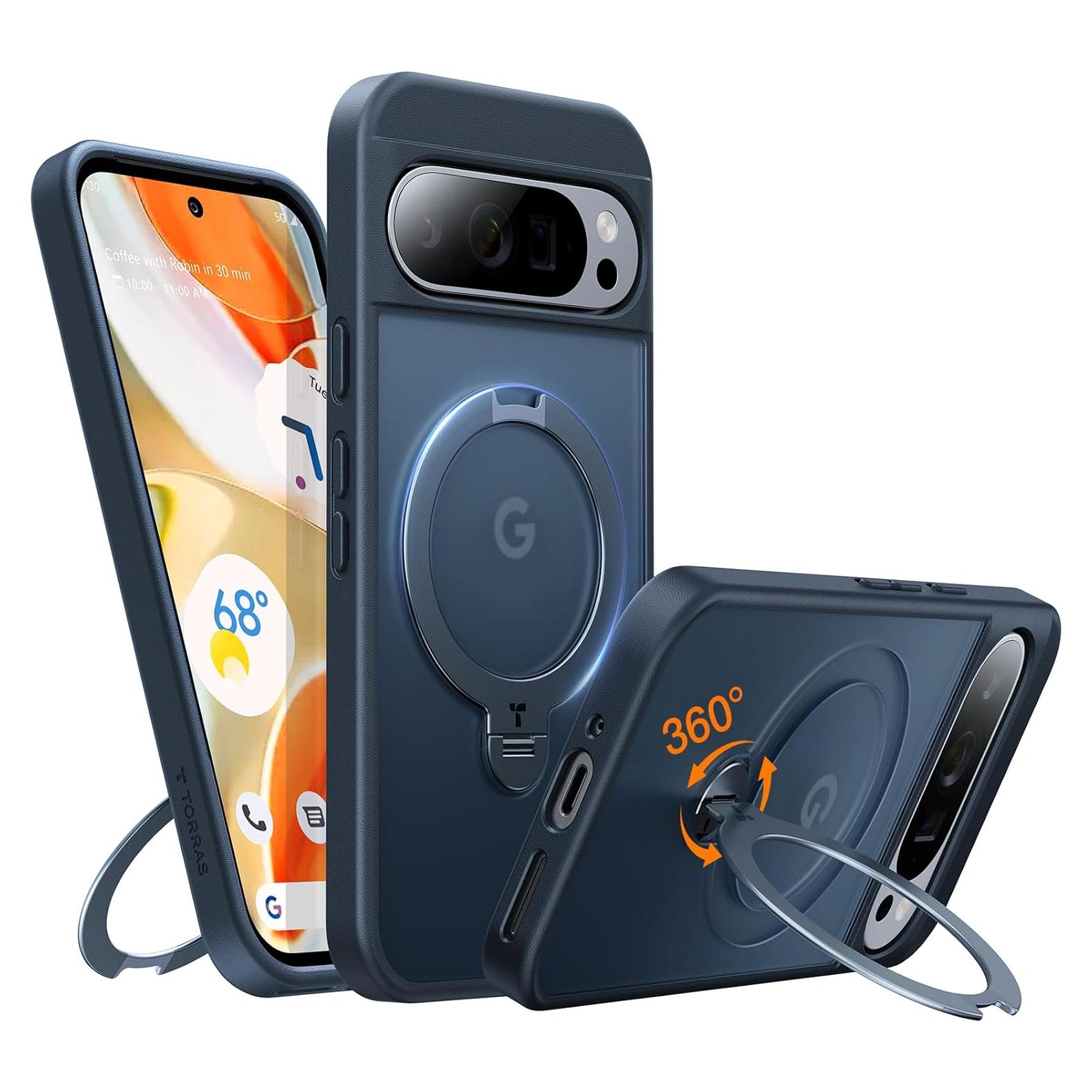 Funda TORRAS para Google Pixel 9 Pro XL con Soporte Giratorio 360°