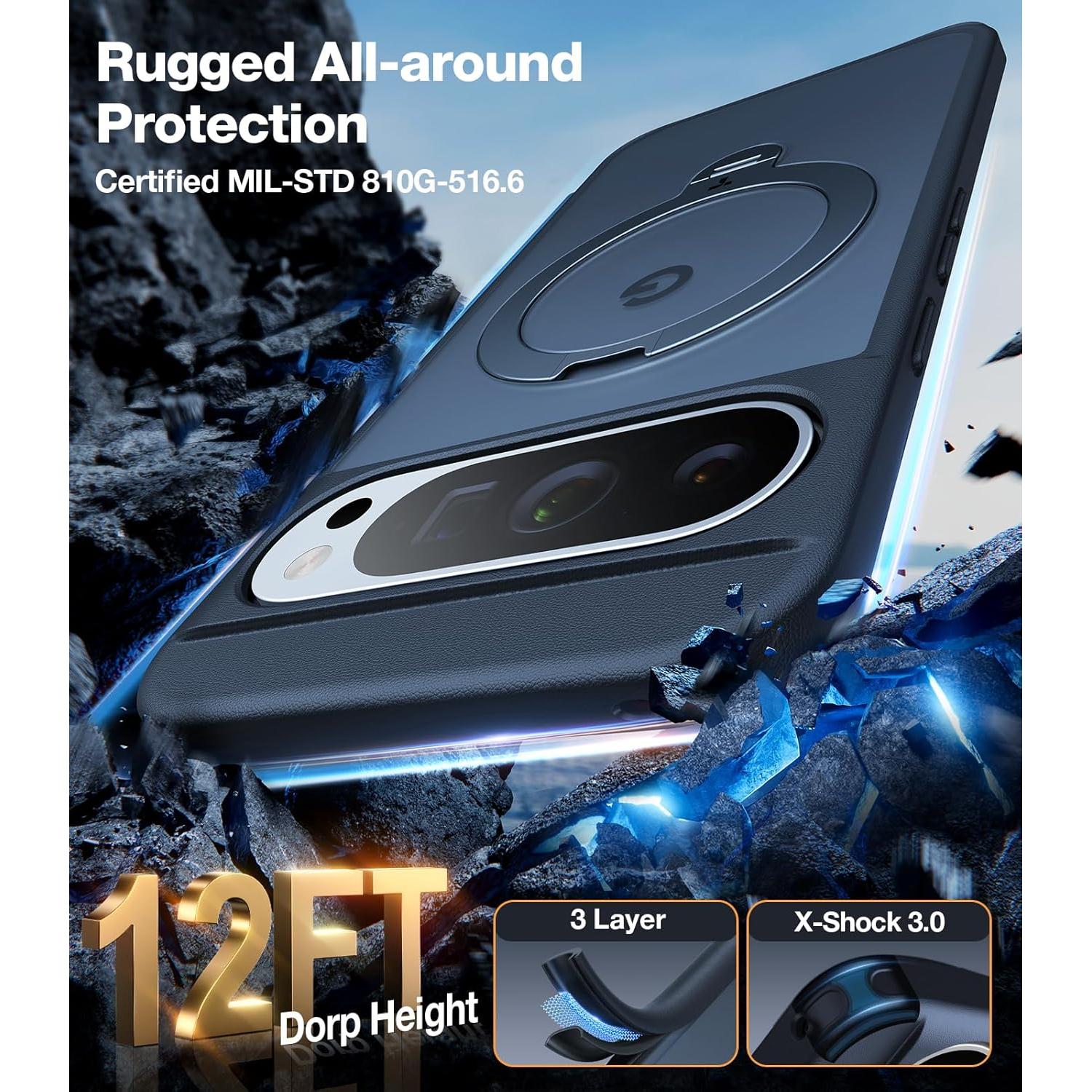 Funda TORRAS para Google Pixel 9 Pro XL con Soporte Giratorio 360°