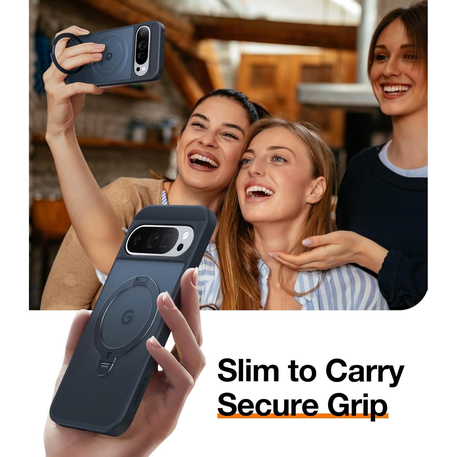 Funda TORRAS para Google Pixel 9 Pro XL con Soporte Giratorio 360°