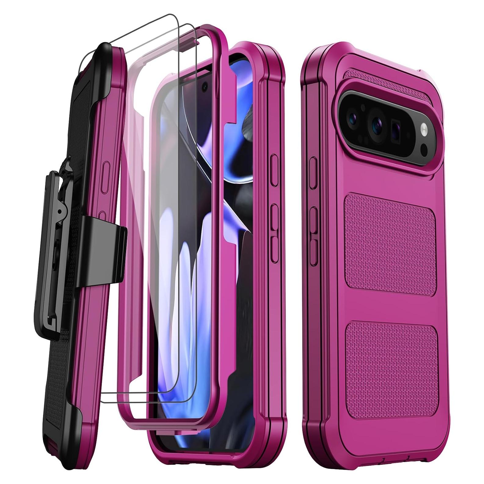 Funda Google Pixel 9 Pro XL con 2 Protectores y Clip 360°