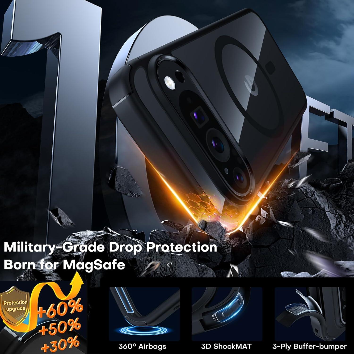 Funda TAURI para Google Pixel 9/9 Pro, Protección Militar, Negra