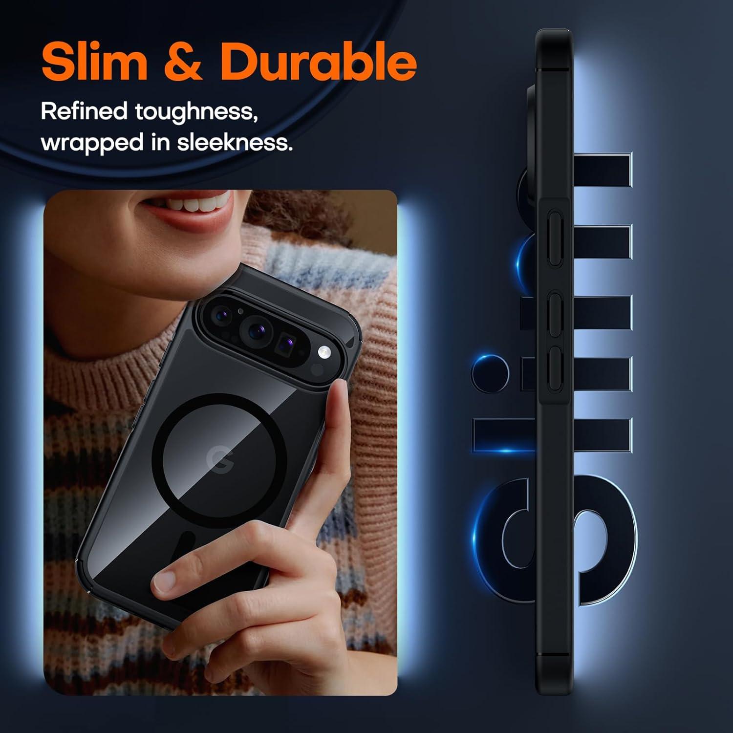 Funda TAURI para Google Pixel 9/9 Pro, Protección Militar, Negra