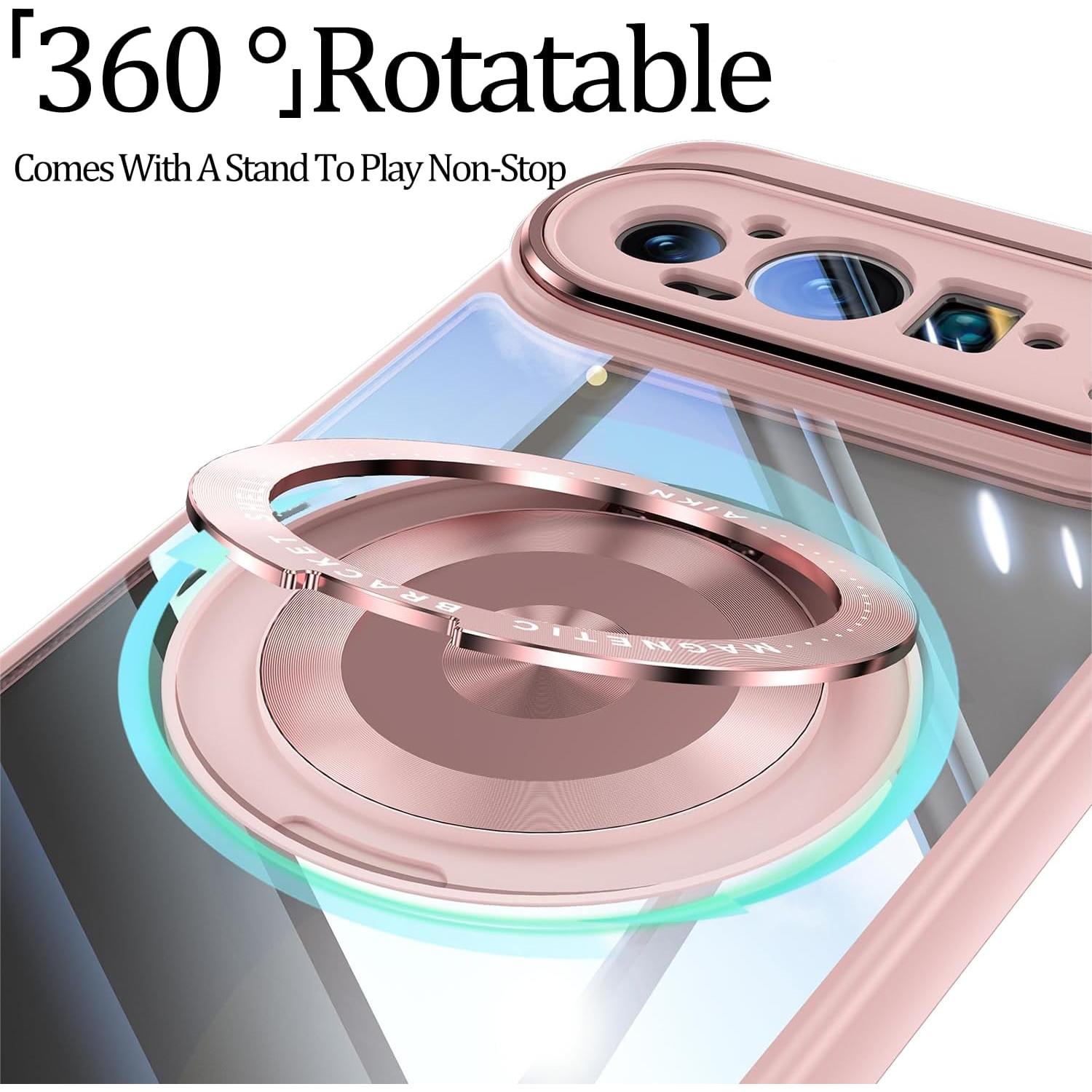 Funda Google Pixel 9 Pro XL Rosa con Soporte Magnético y Delgado