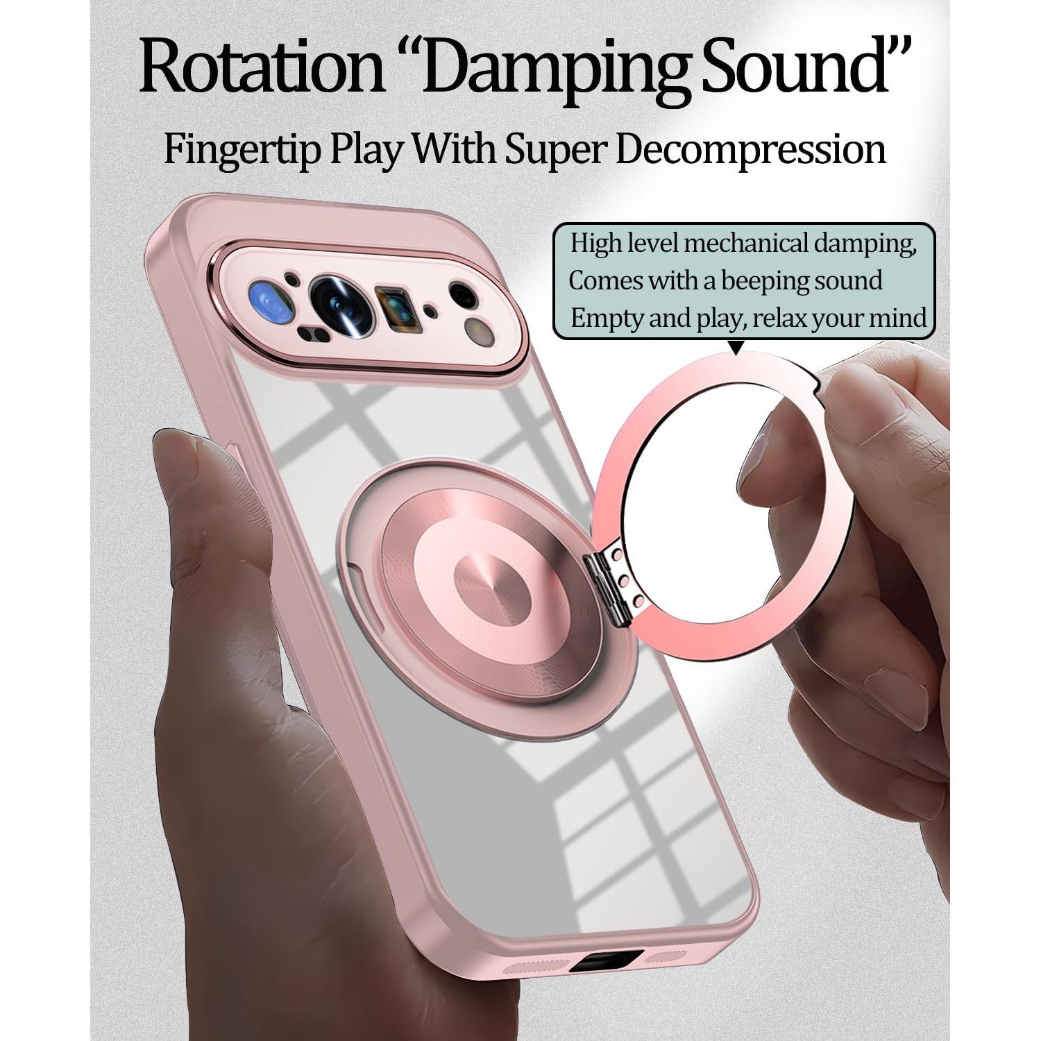 Funda Google Pixel 9 Pro XL Rosa con Soporte Magnético y Delgado