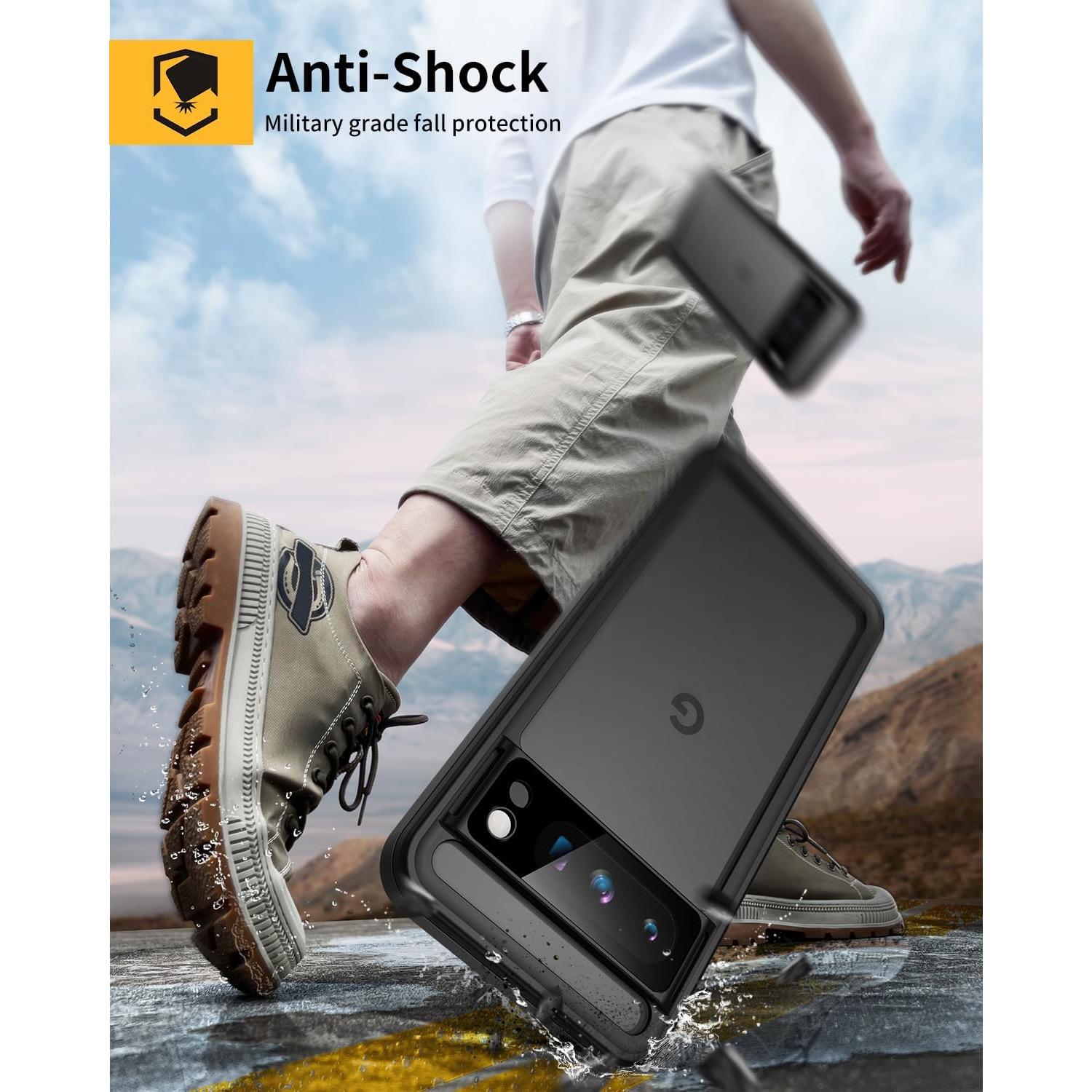 Funda Impermeable Lanhiem para Google Pixel 8 Pro, Negra