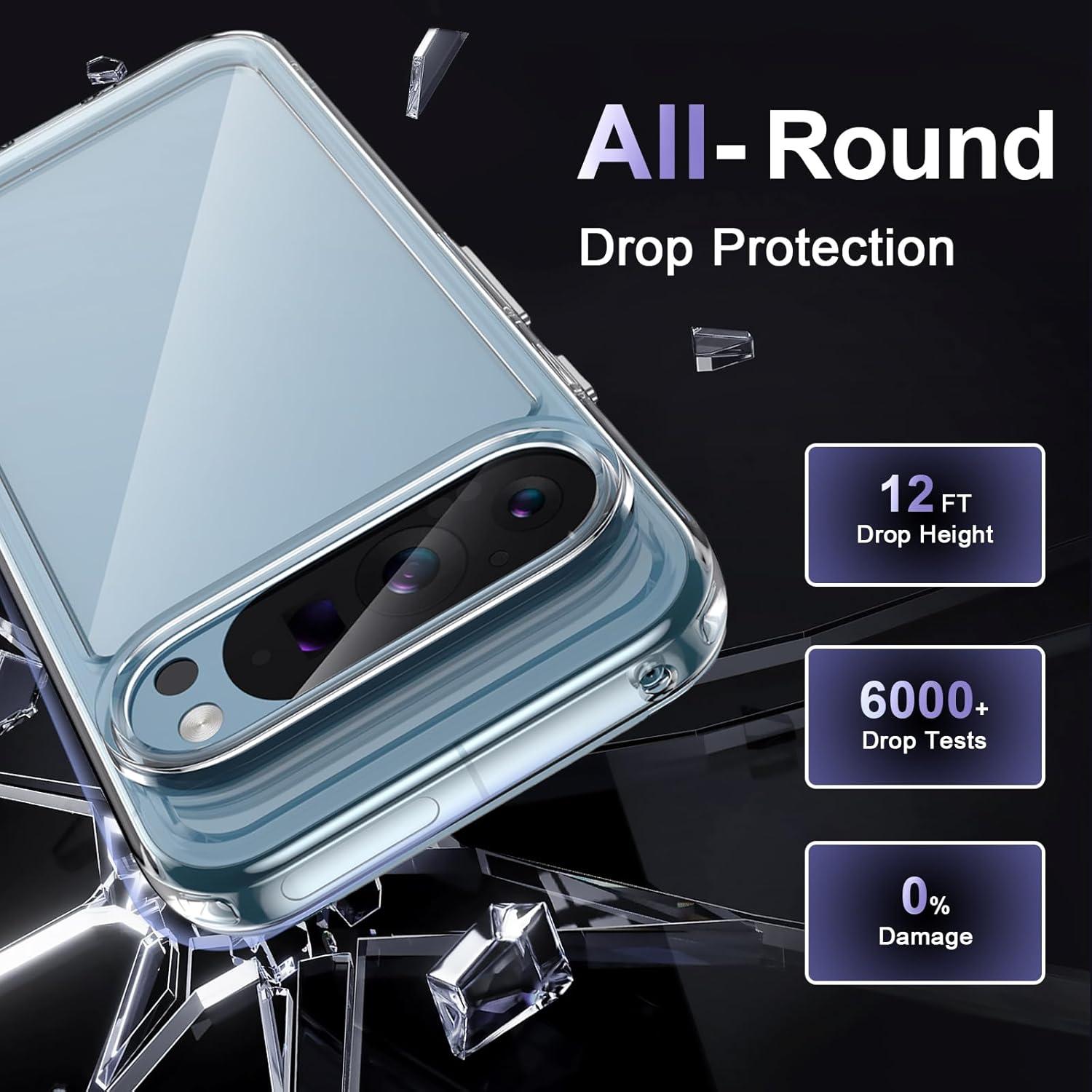 Funda Liisooka para Google Pixel 9/9 Pro, Transparente, Resistente