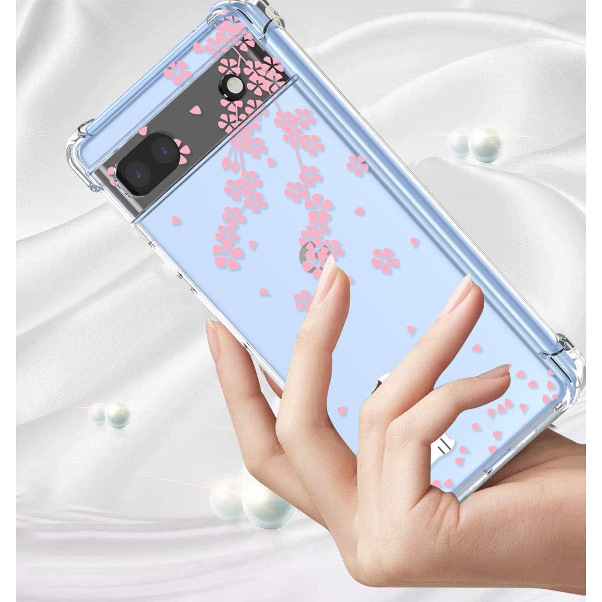 Funda protectora TPU Google Pixel 7 5G - Flor Rosa y Gato