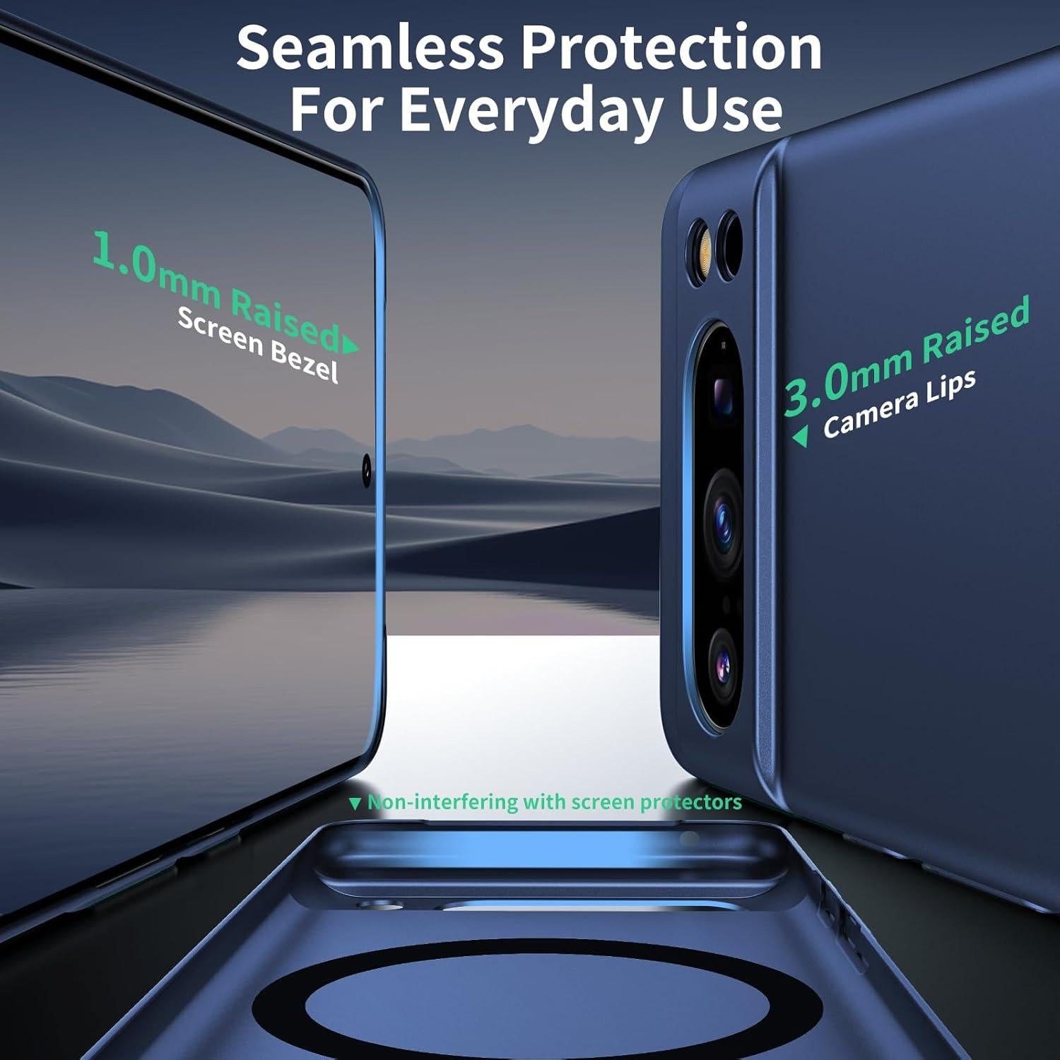 Funda Magnética Ultra Delgada GRECAZO para Pixel 8 Pro - Azul Marino