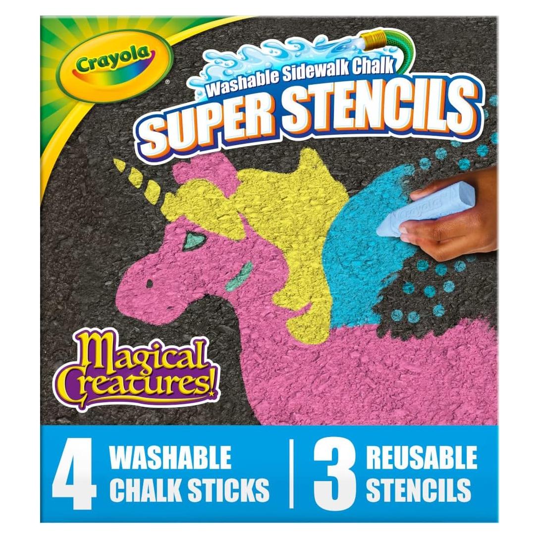 Juego de Plantillas Crayola Super con Tizas Lavables 3 Piezas