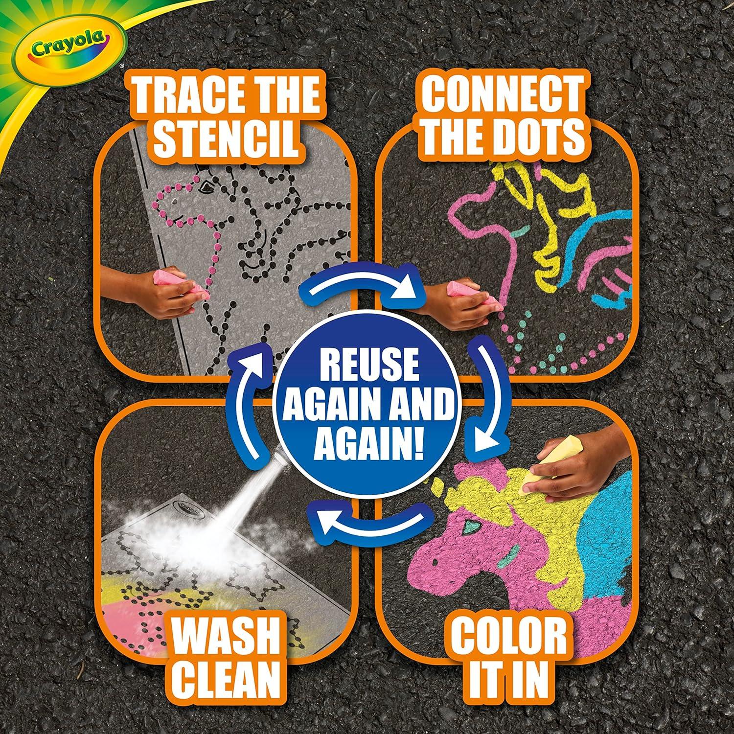 Juego de Plantillas Crayola Super con Tizas Lavables 3 Piezas