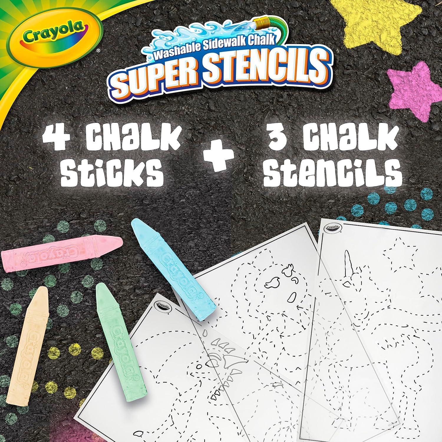 Juego de Plantillas Crayola Super con Tizas Lavables 3 Piezas