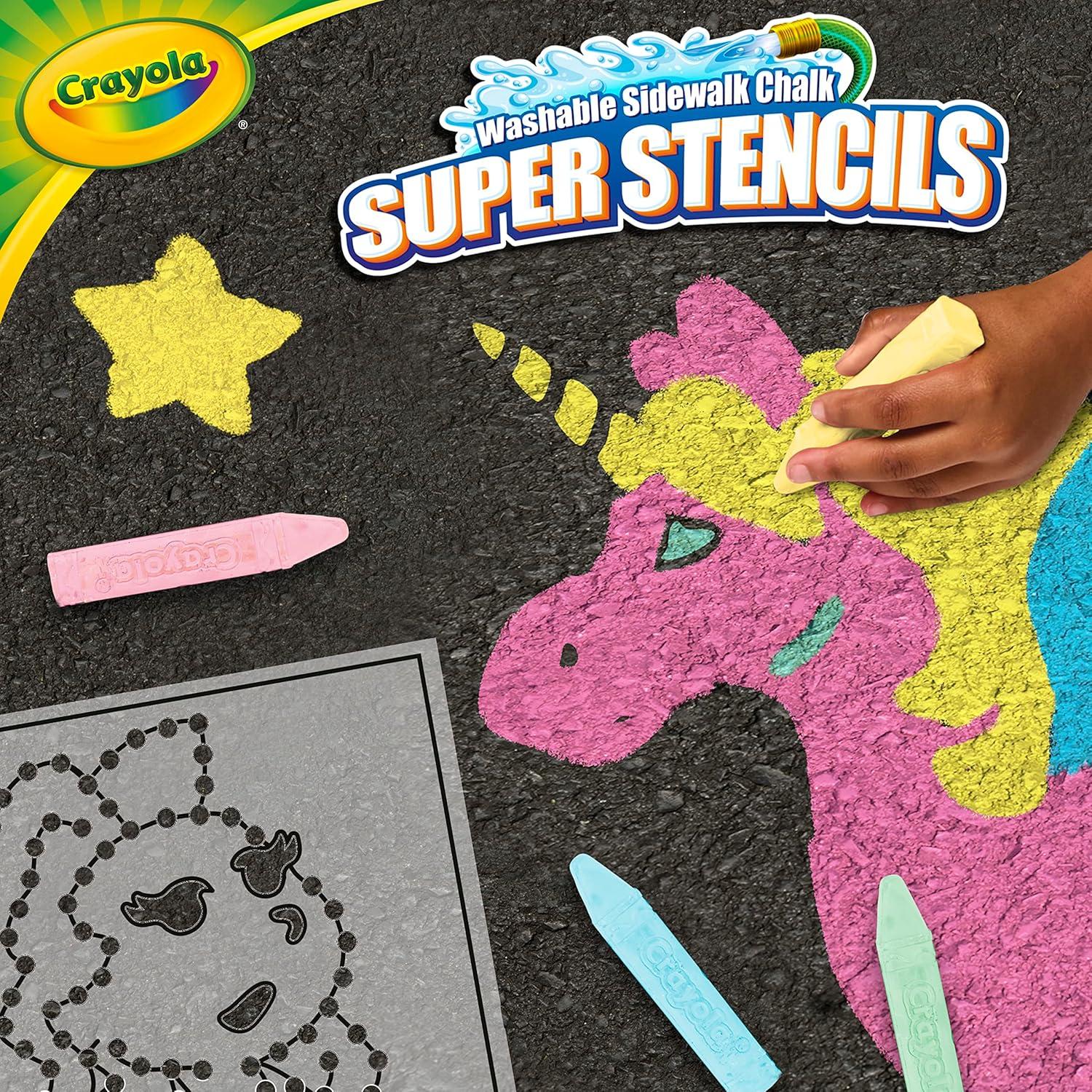 Juego de Plantillas Crayola Super con Tizas Lavables 3 Piezas