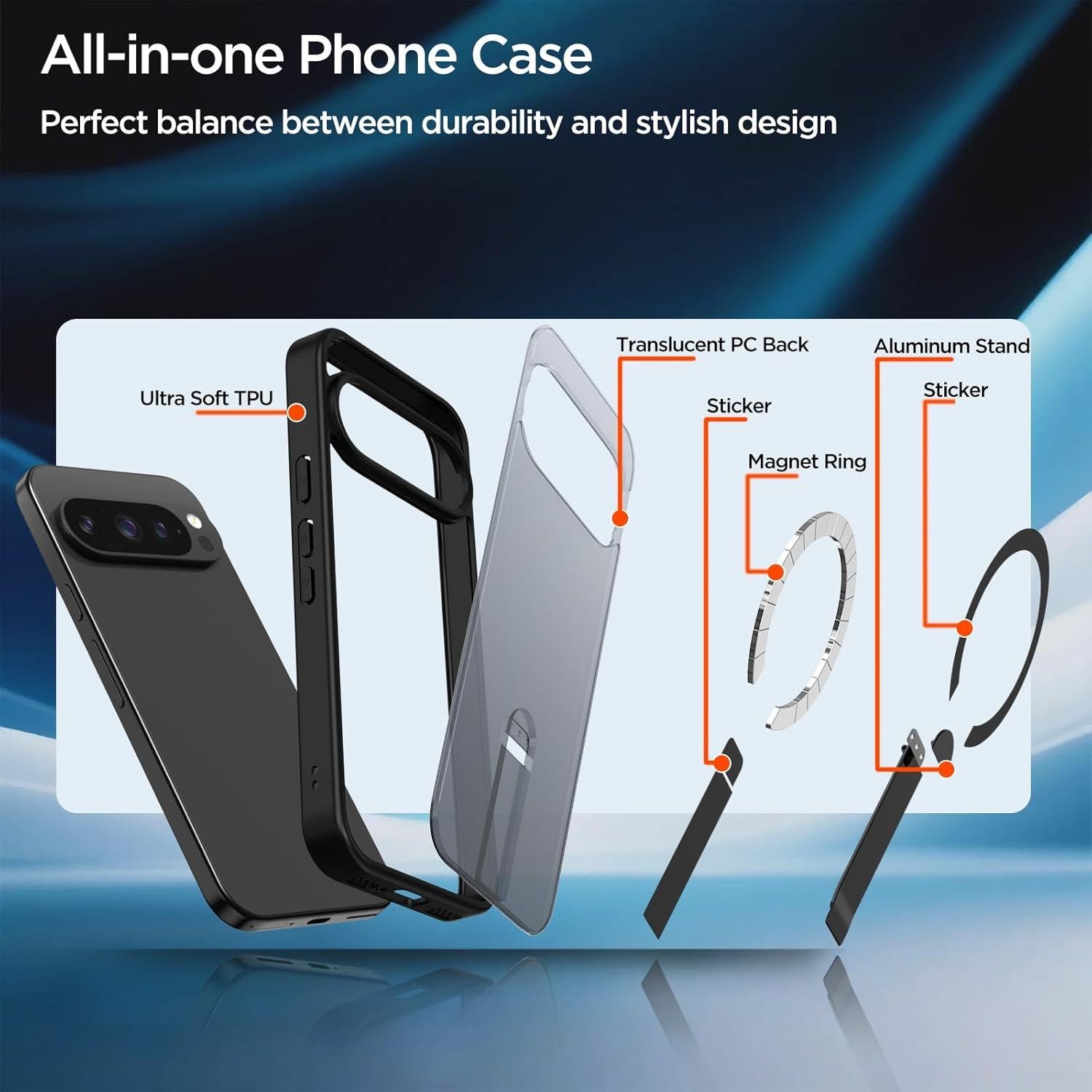 Funda Google Pixel 9 Pro XL Magnética con Soporte - Negro