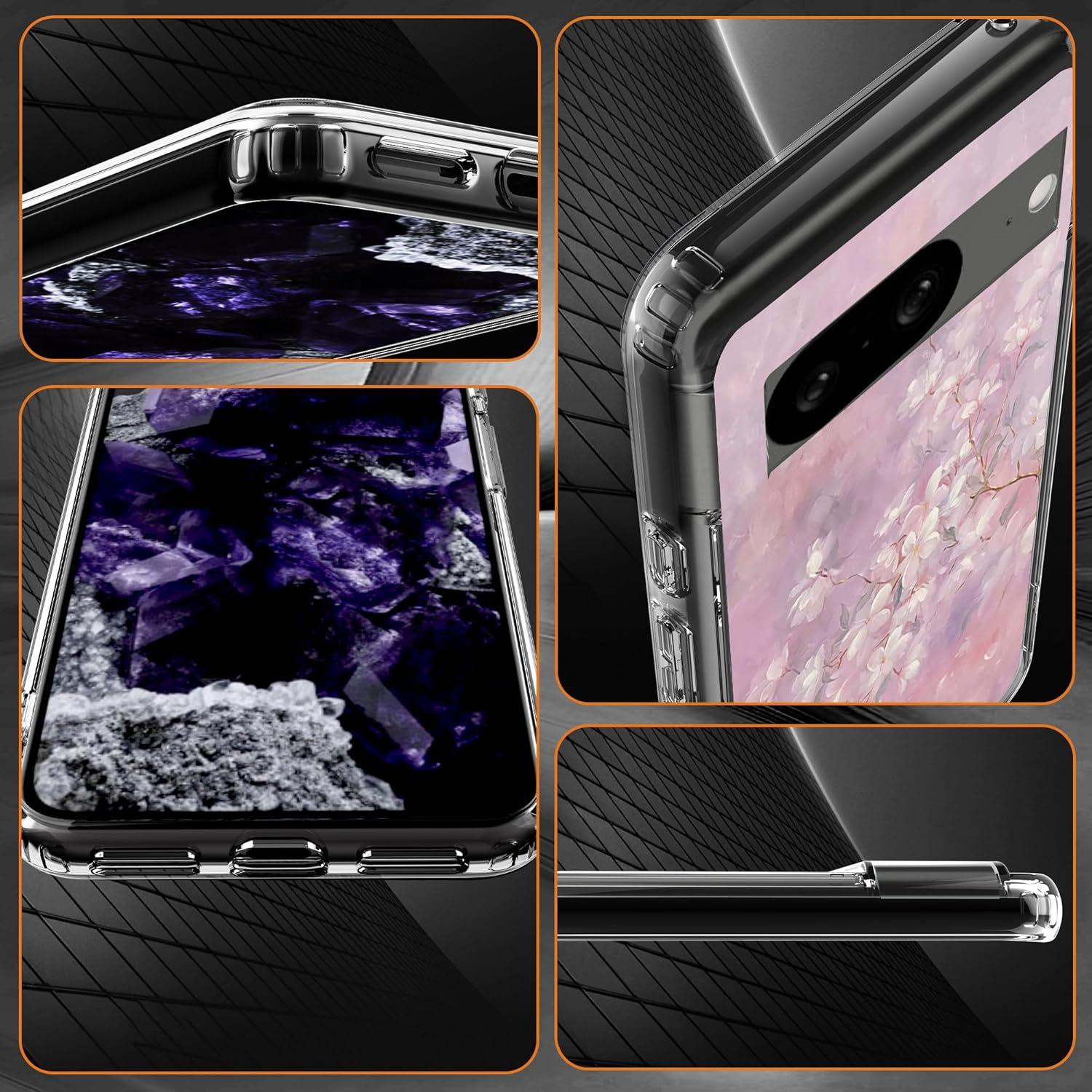 Funda Transparente Floral LORYVAN para Google Pixel 8a 15.5cm