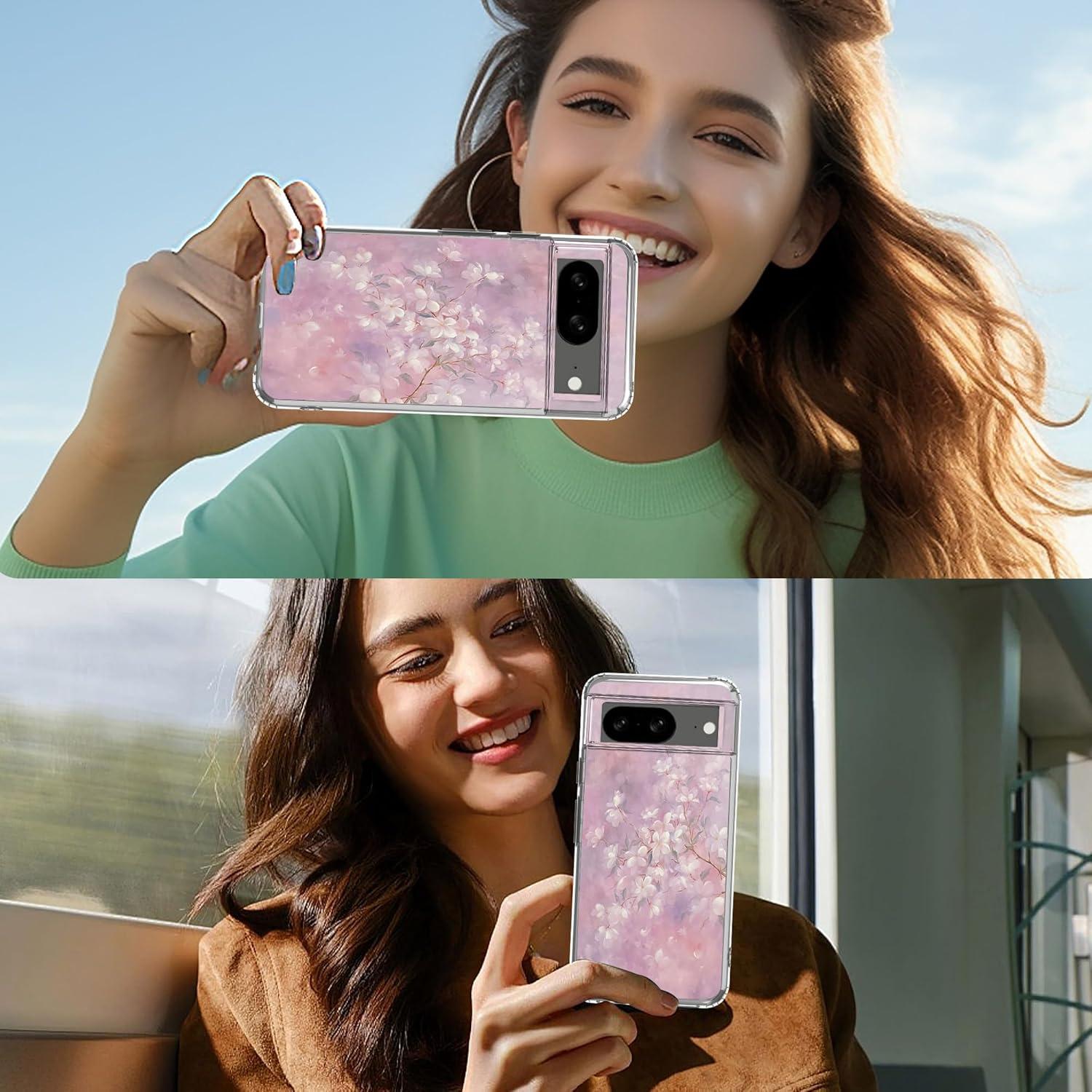 Funda Transparente Floral LORYVAN para Google Pixel 8a 15.5cm