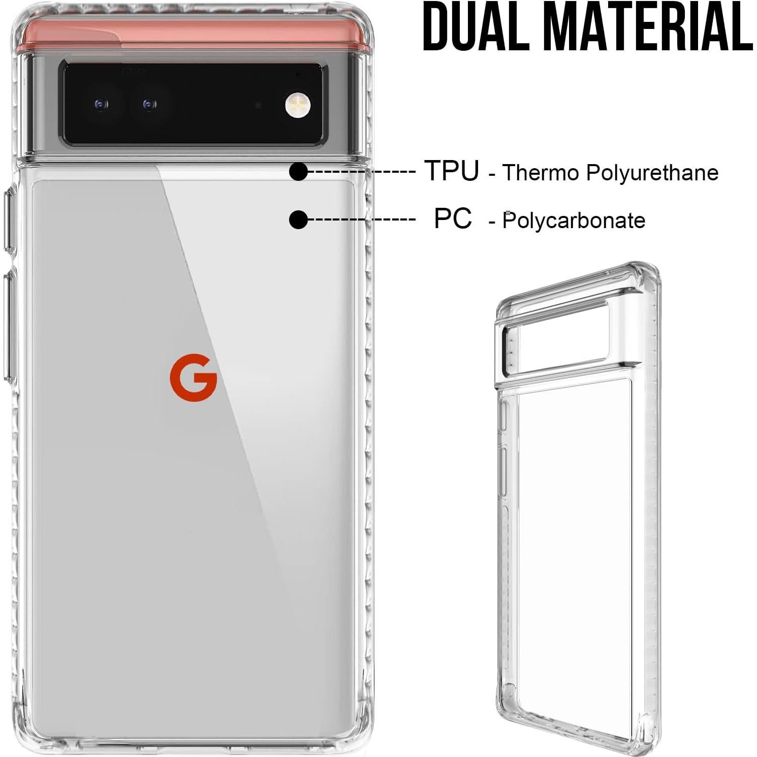 Funda Protectora Google Pixel 6a Guarishel Transparente Reforzada