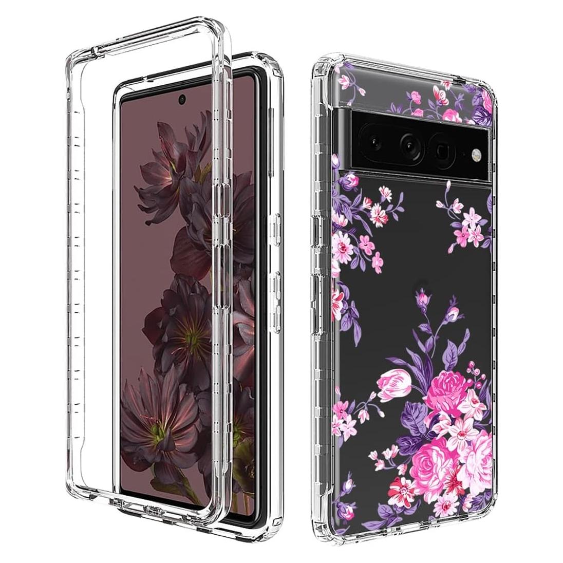Funda Protectora TPU Floral Rosa para Google Pixel 7 Pro