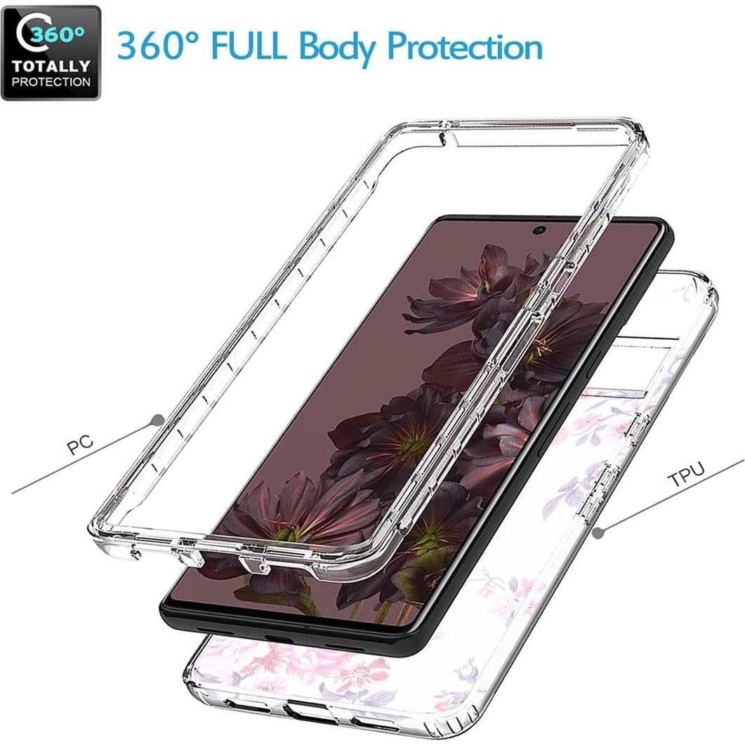 Funda Protectora TPU Floral Rosa para Google Pixel 7 Pro