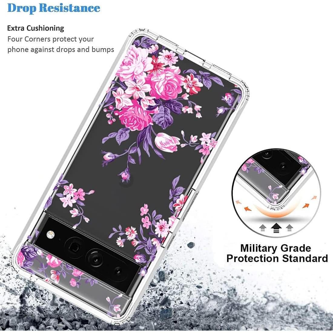 Funda Protectora TPU Floral Rosa para Google Pixel 7 Pro