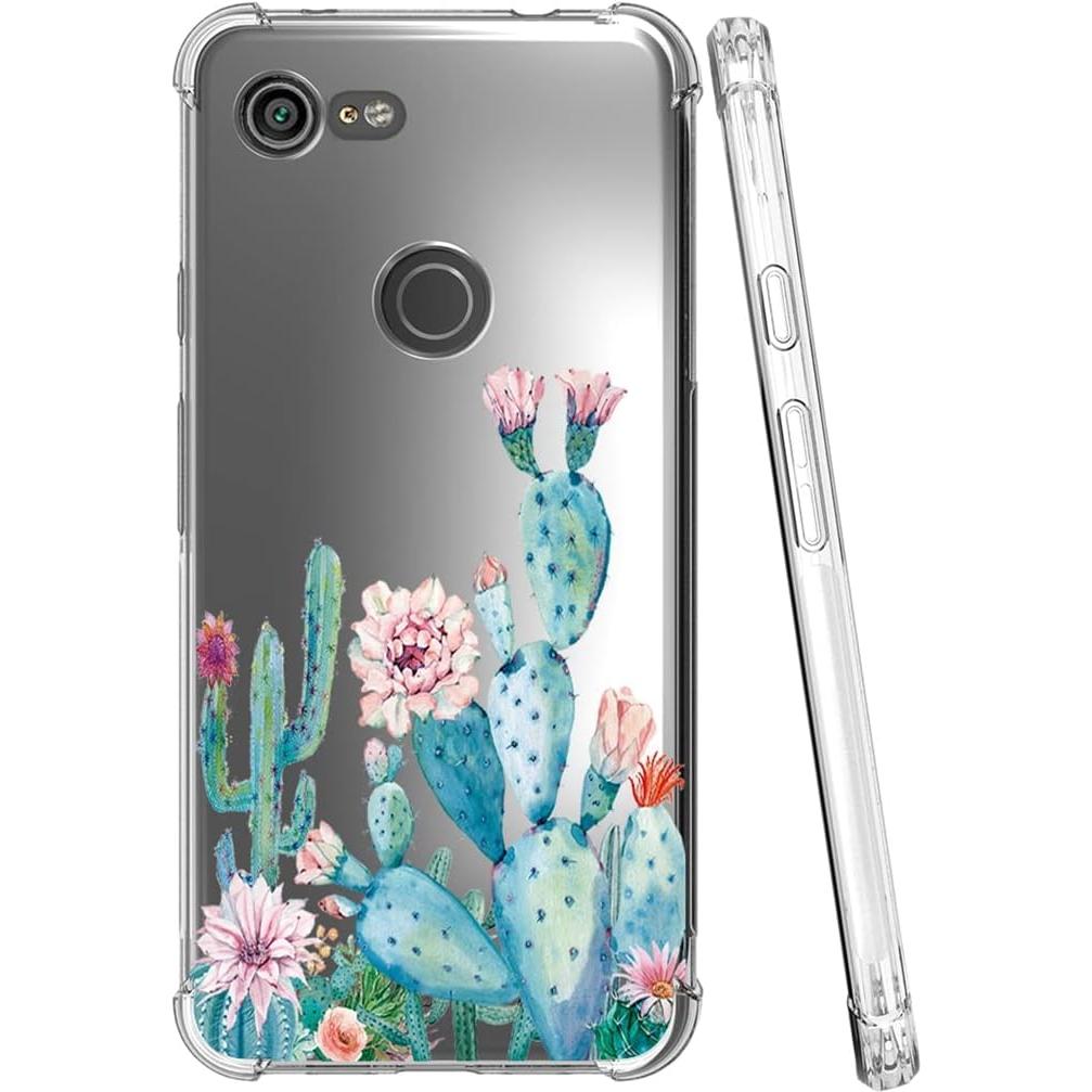 Funda TPU para Google Pixel 3 XL - Floral Cactus, 6.3"
