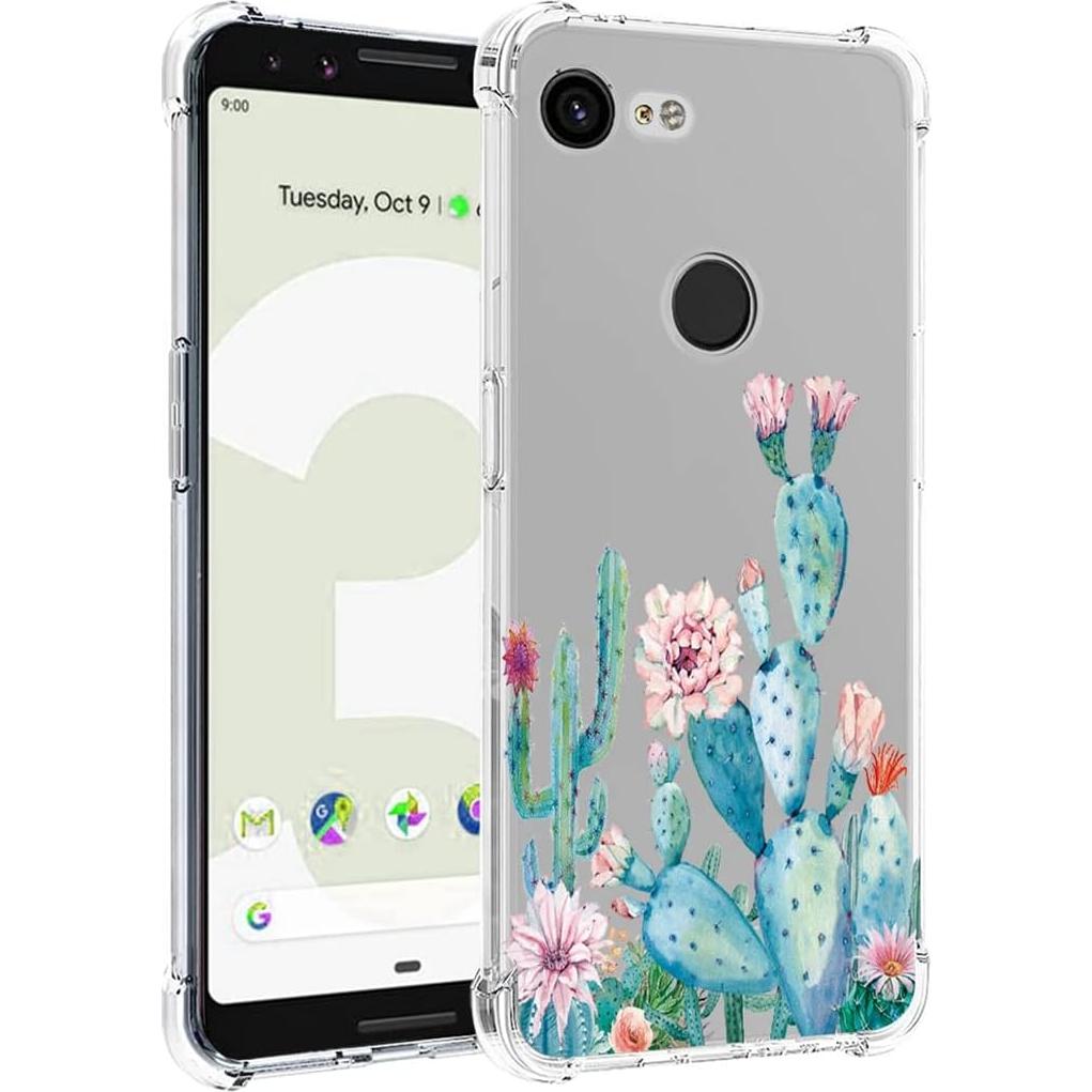 Funda TPU para Google Pixel 3 XL - Floral Cactus, 6.3"