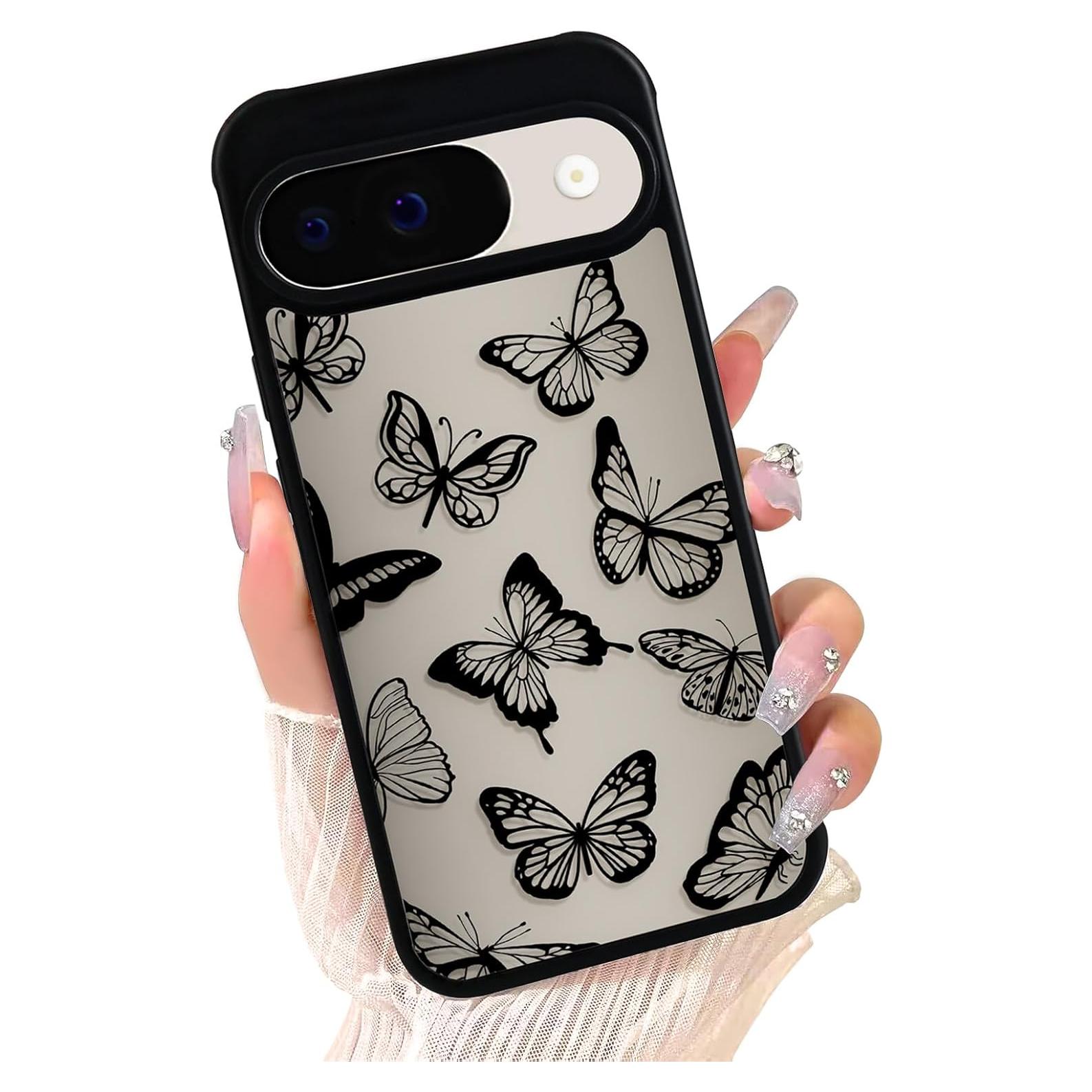 Funda Google Pixel 9/9 Pro Eiyikof Mariposa Negra Delgada