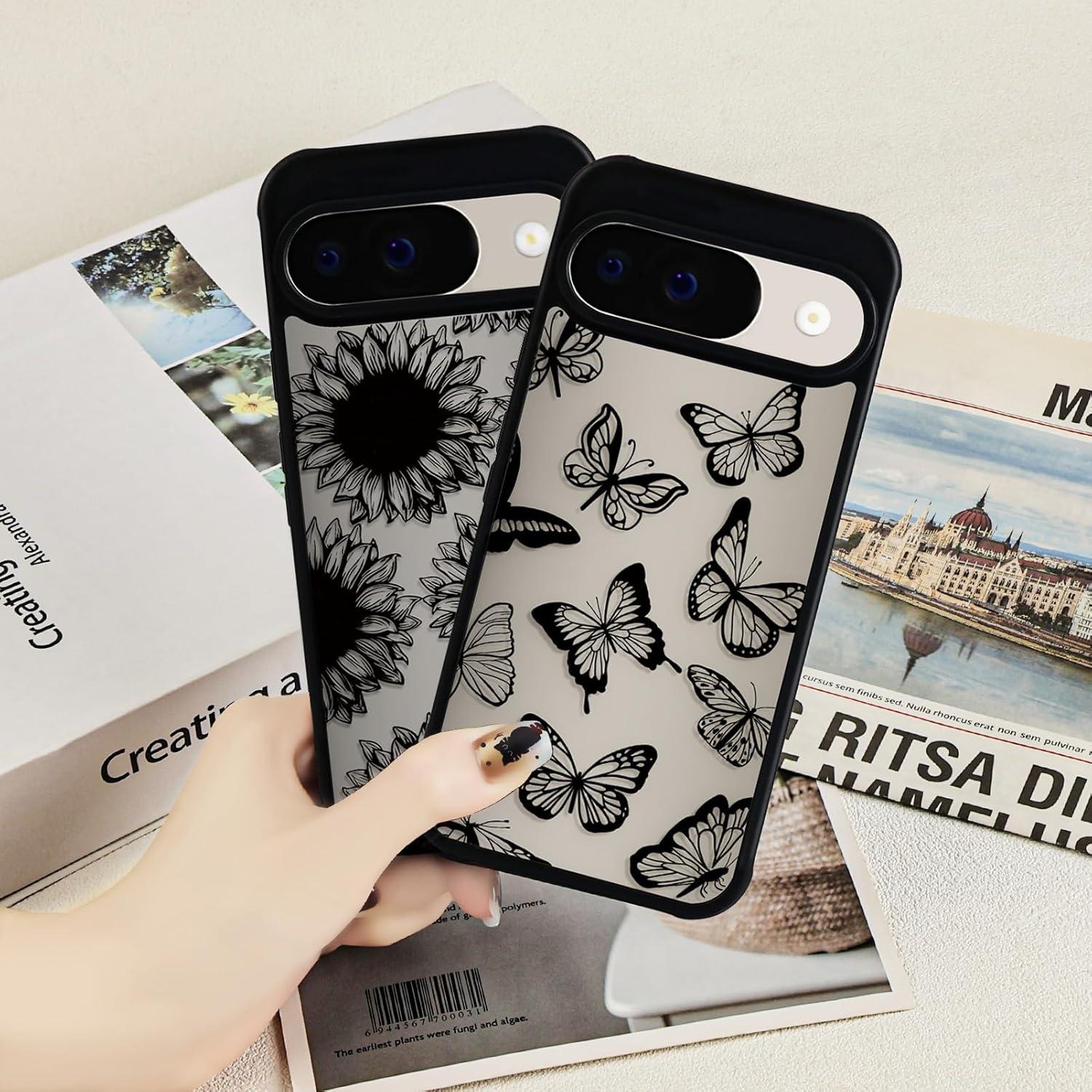 Funda Google Pixel 9/9 Pro Eiyikof Mariposa Negra Delgada