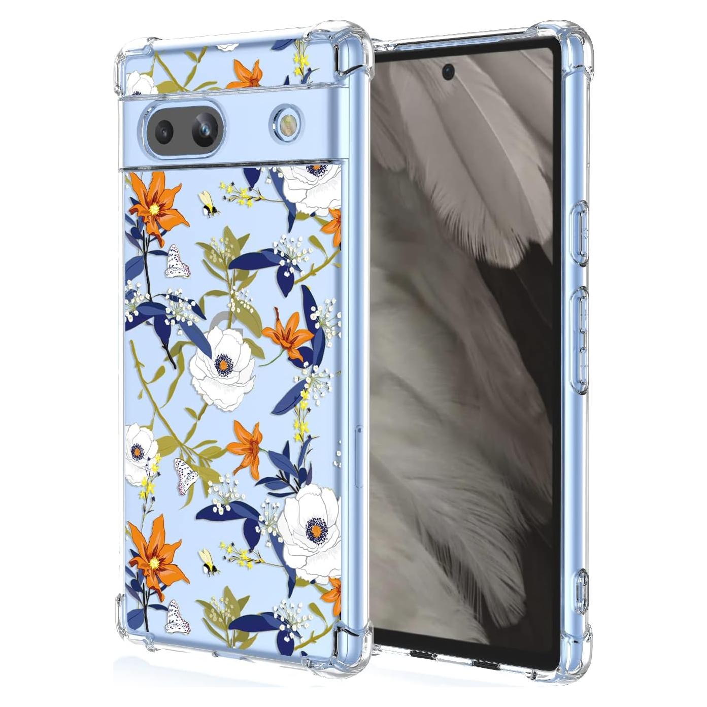 Funda TPU Google Pixel 7A Floral Colorido, Protección Antigolpes
