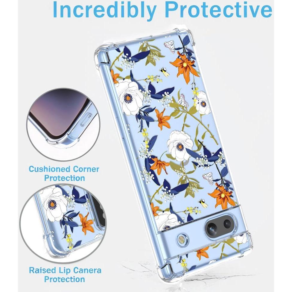 Funda TPU Google Pixel 7A Floral Colorido, Protección Antigolpes