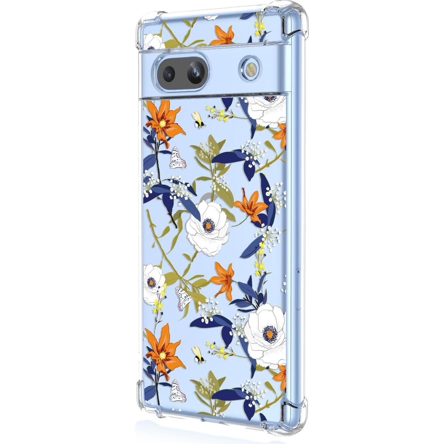 Funda TPU Google Pixel 7A Floral Colorido, Protección Antigolpes
