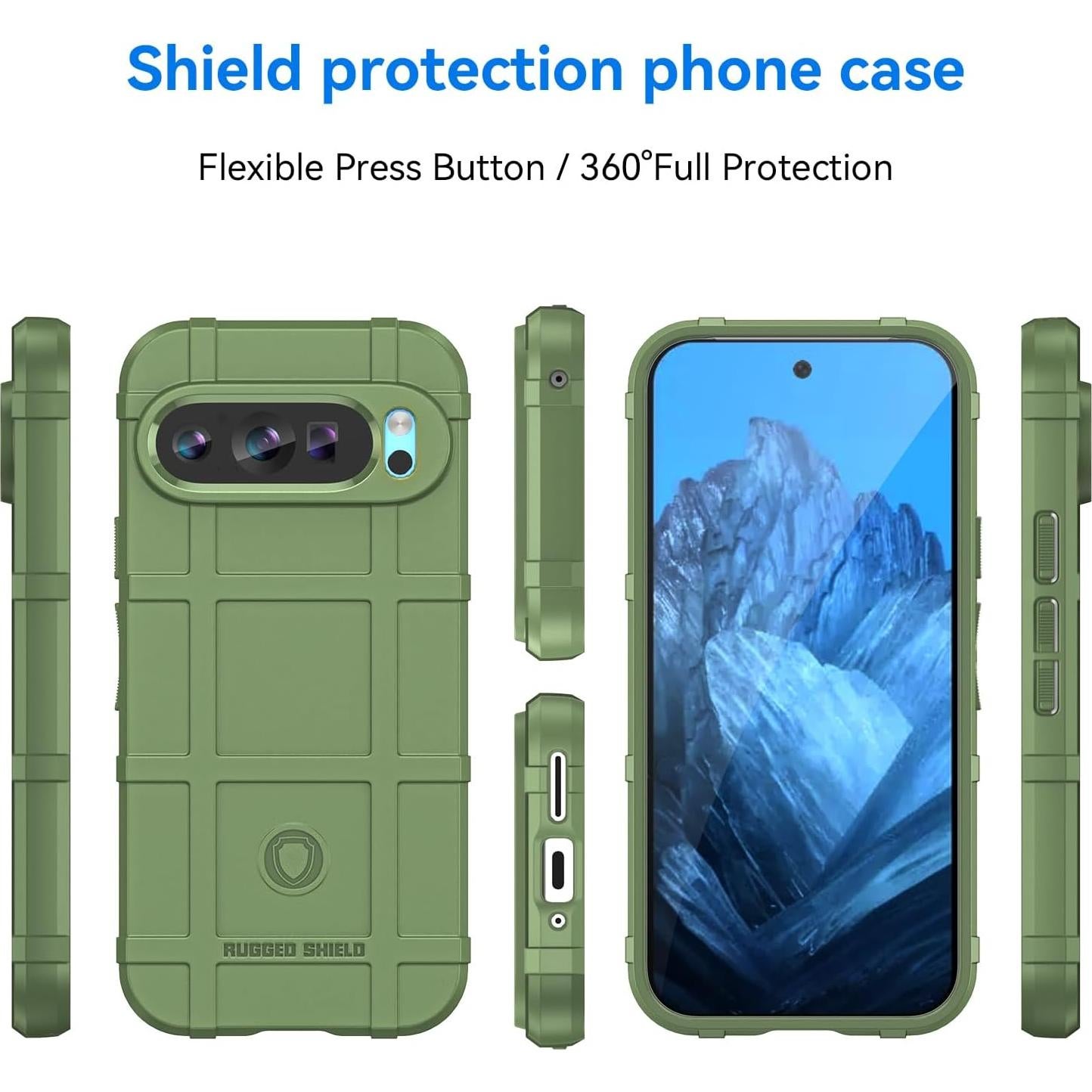 Funda delgada TPU Google Pixel 9/9 Pro, Verde, anti-caída