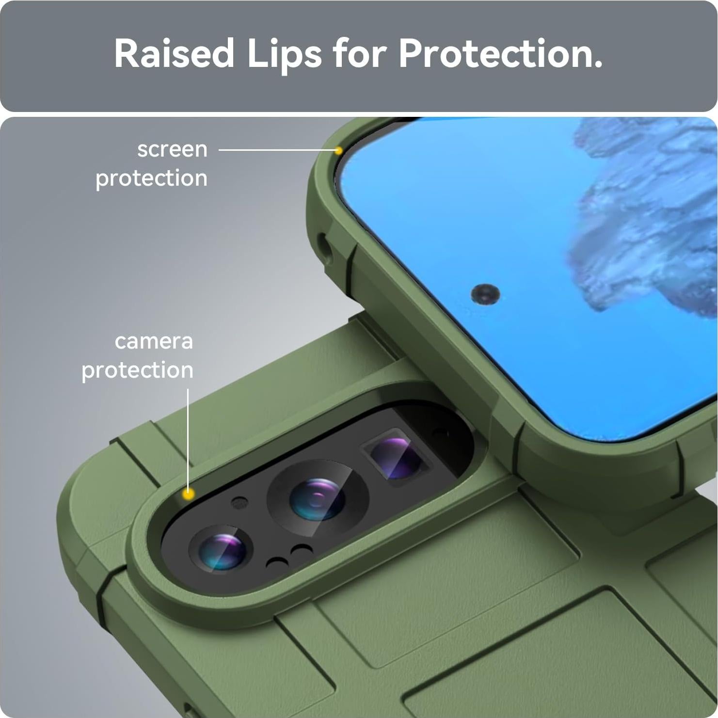 Funda delgada TPU Google Pixel 9/9 Pro, Verde, anti-caída