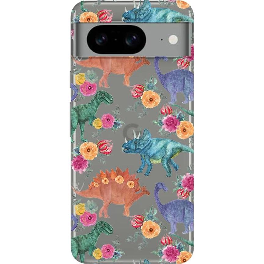Funda Blingy's para Google Pixel 8 - TPU Suave Dinosaurios Florales