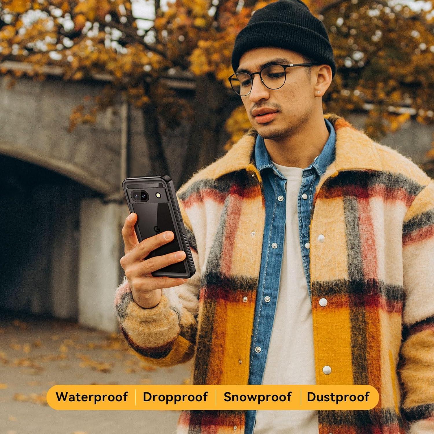 Funda Lanhiem para Google Pixel 8a, IP68, a prueba de agua y golpes