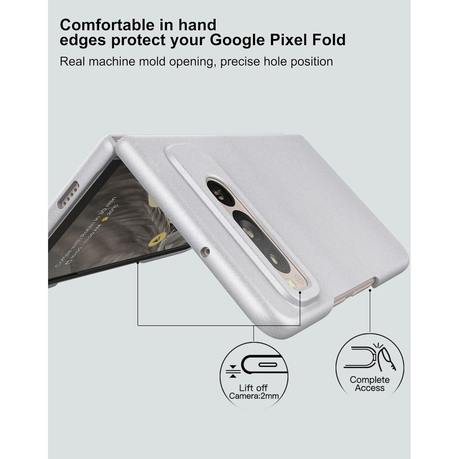 Funda Slim Fit Eastcoo para Google Pixel Fold 5G Plata