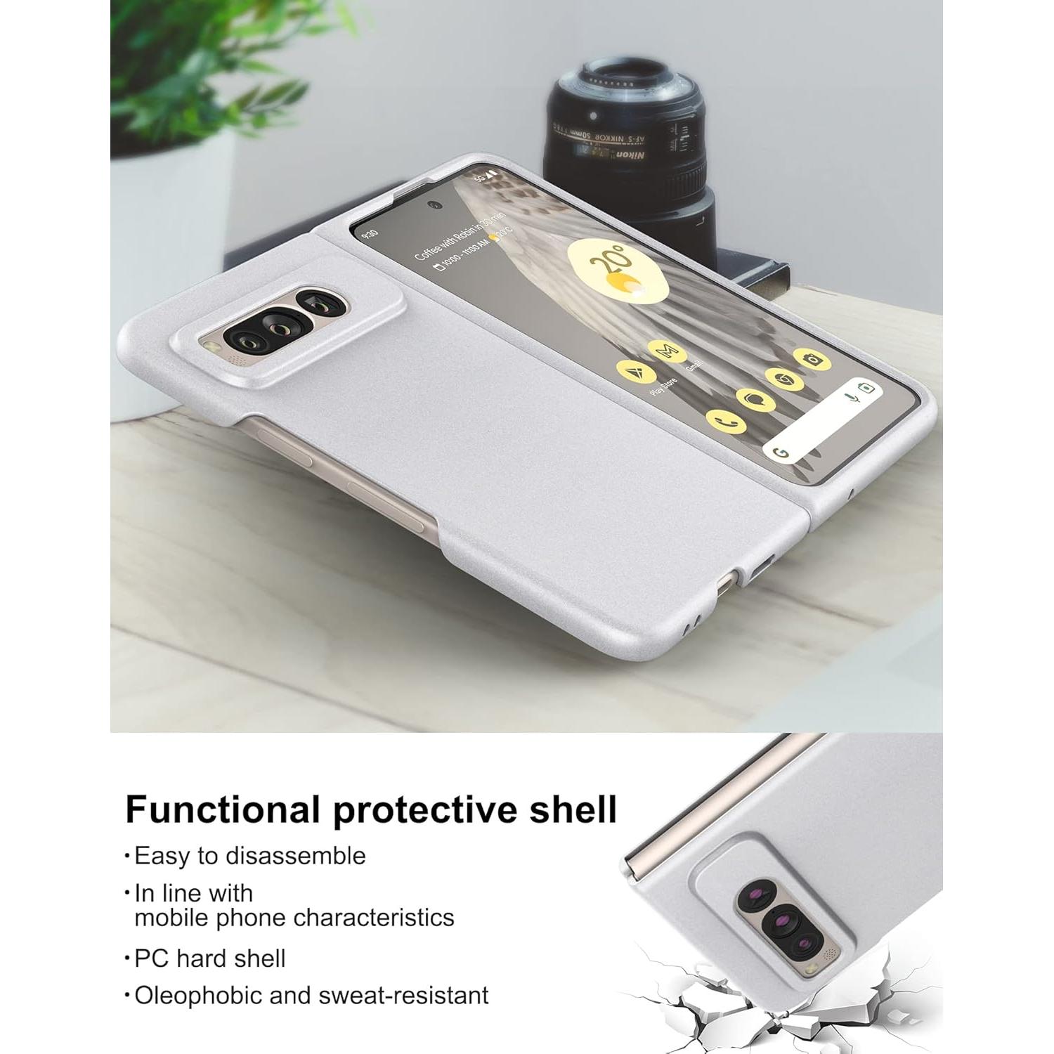 Funda Slim Fit Eastcoo para Google Pixel Fold 5G Plata