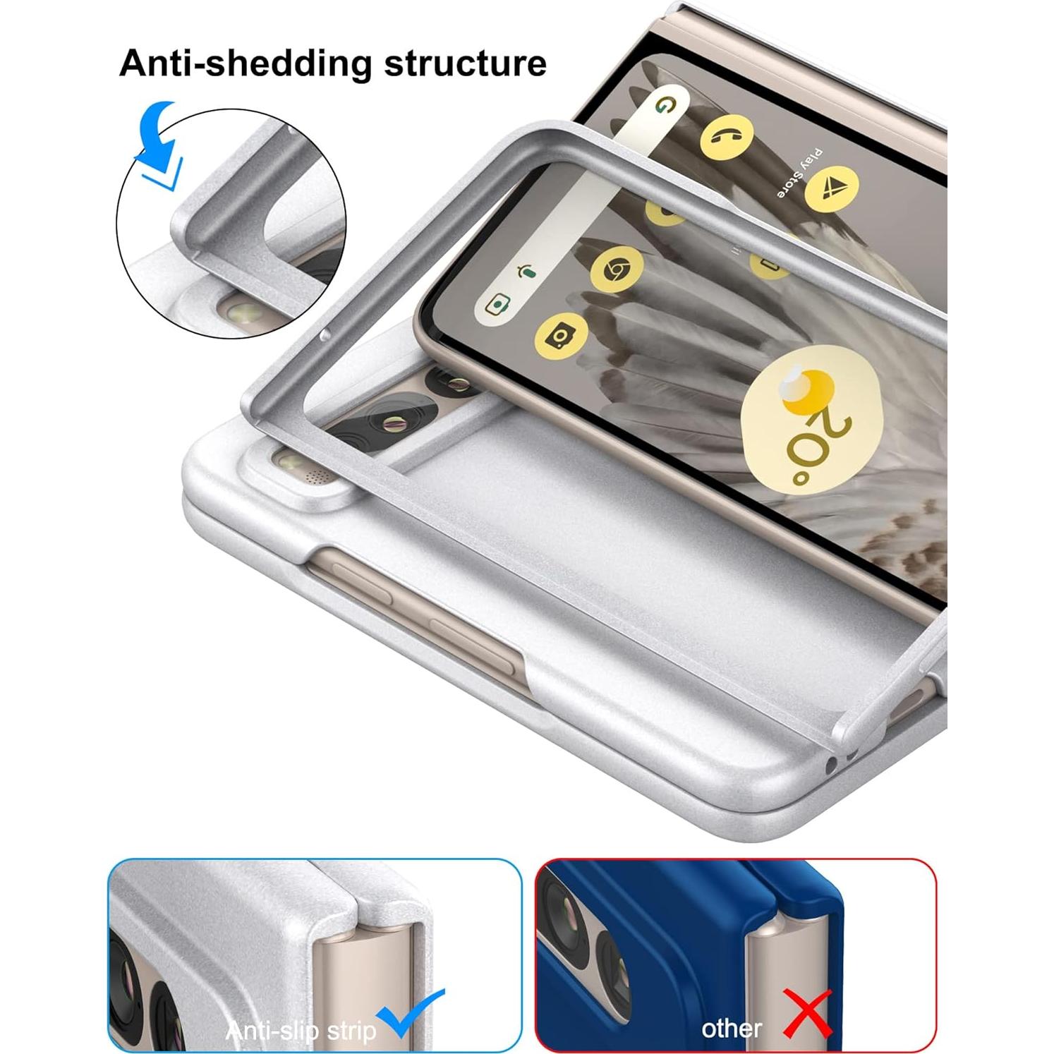 Funda Slim Fit Eastcoo para Google Pixel Fold 5G Plata