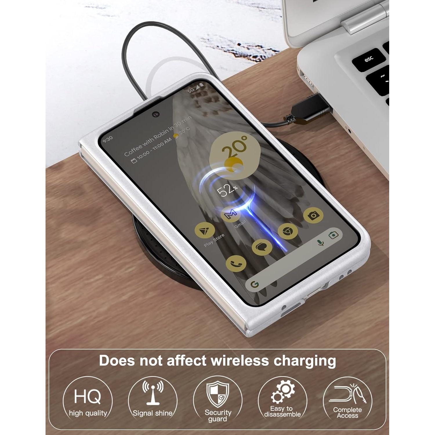 Funda Slim Fit Eastcoo para Google Pixel Fold 5G Plata