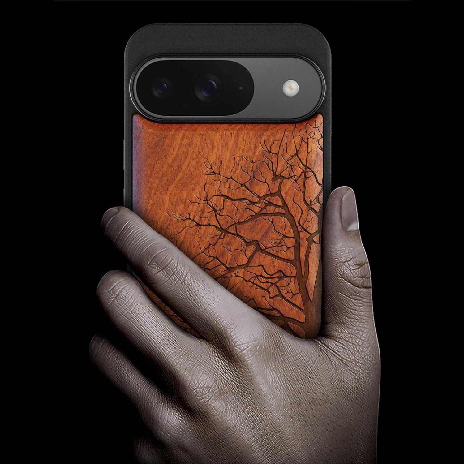 Funda de Madera Carveit para Google Pixel 9 - TPU y Grabado Laser
