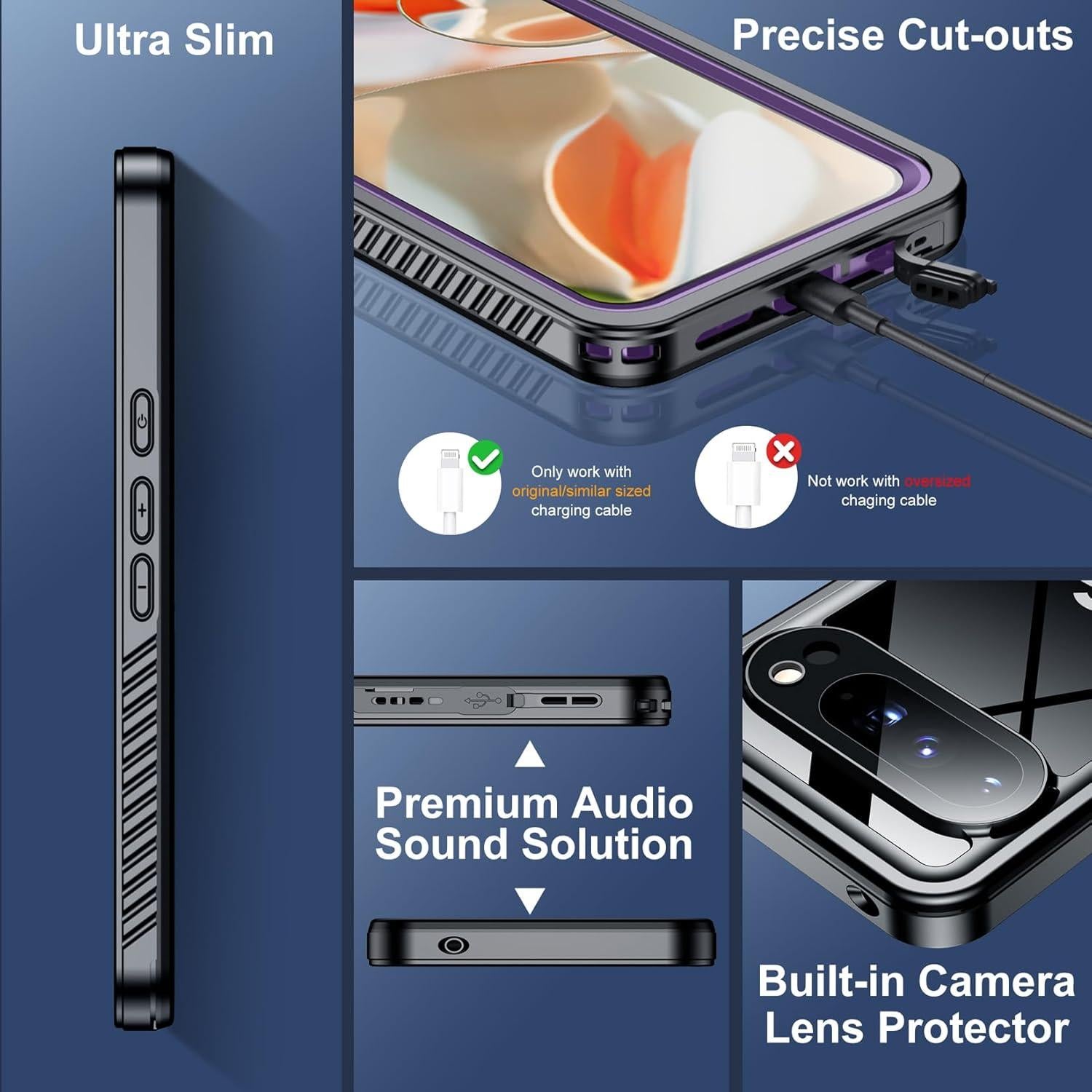 Funda Impermeable SPIDERCASE para Google Pixel 9 Pro XL 360°